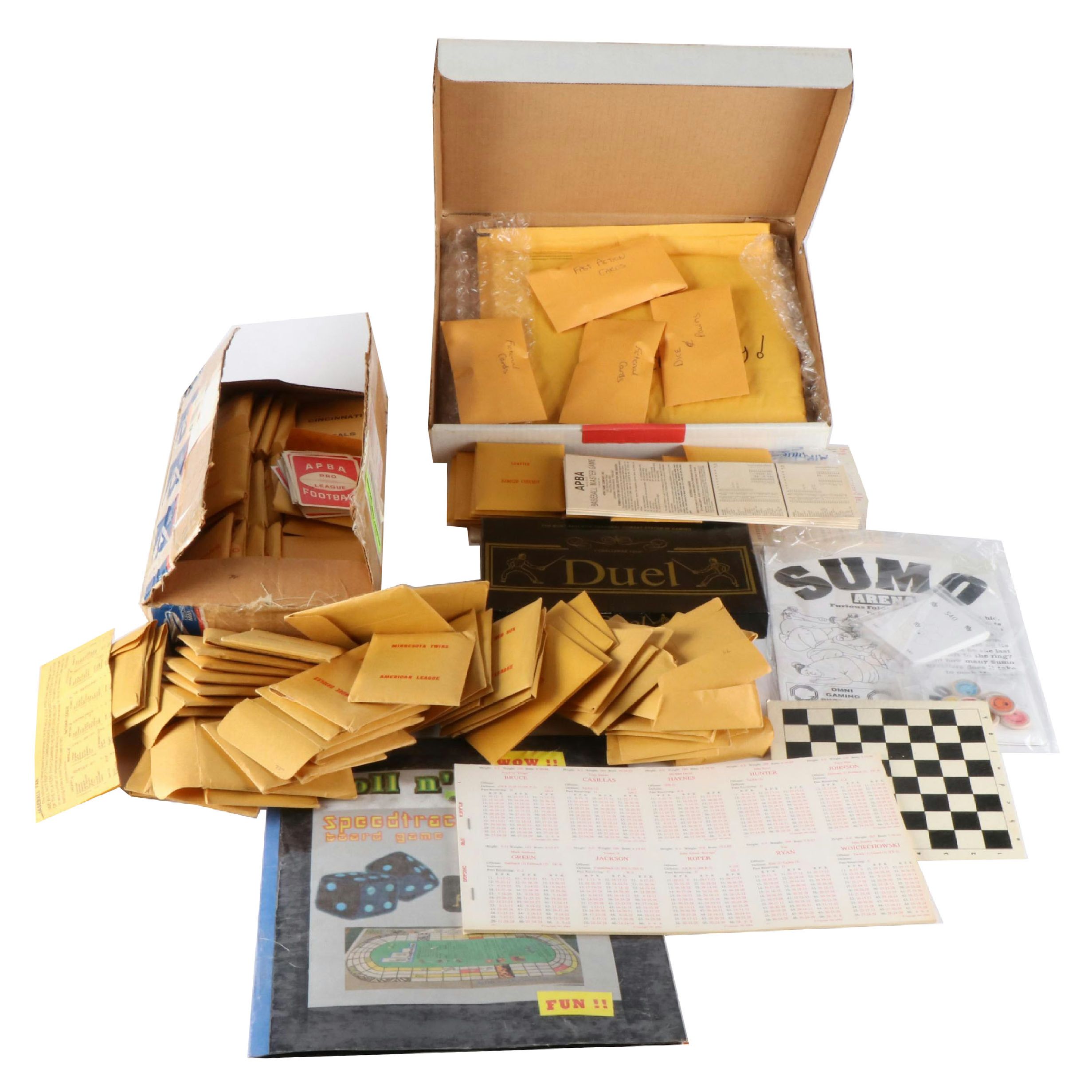 Assortment of Player Statistic Cards from a Variety of Sports