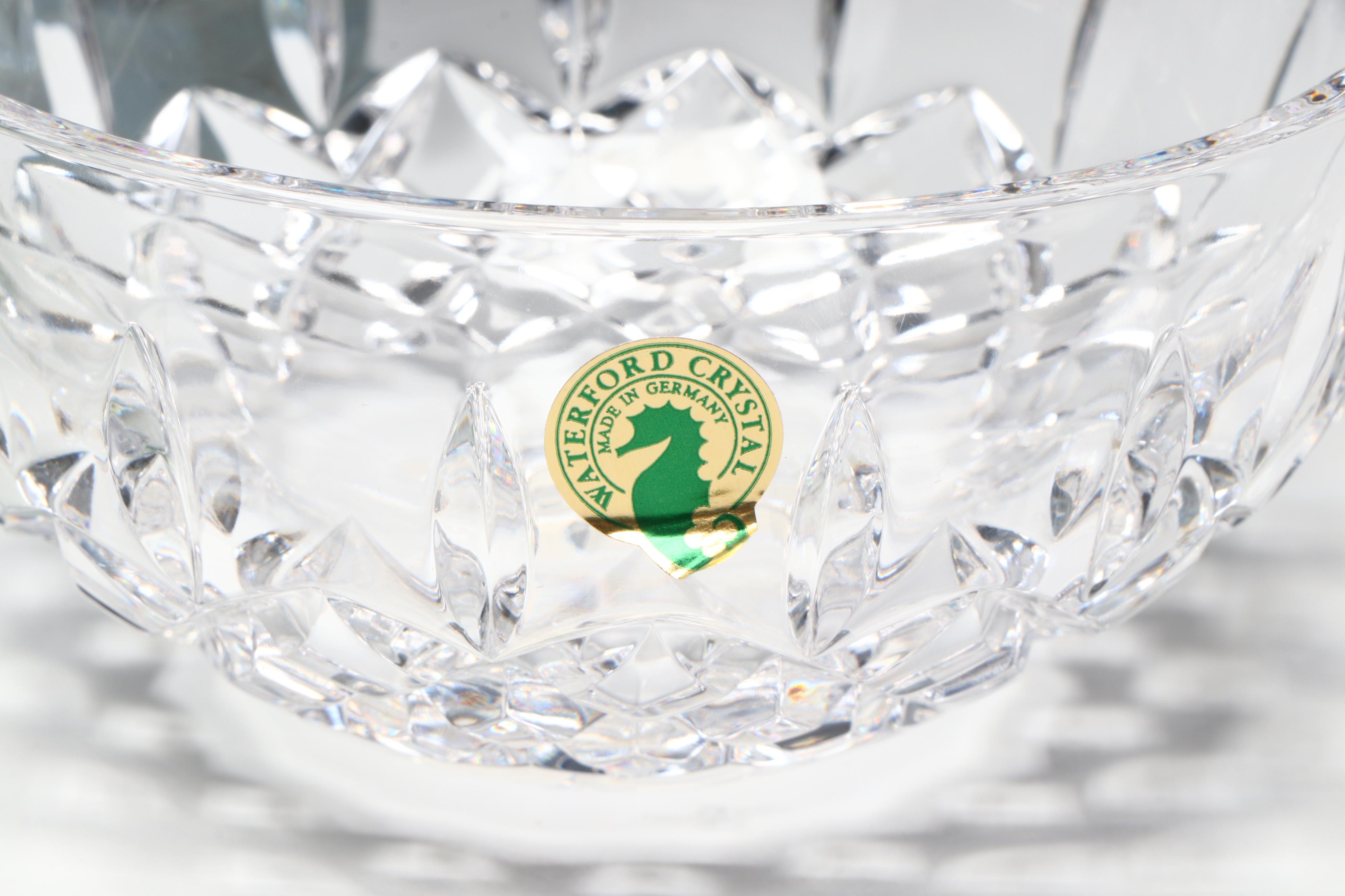 Waterford Crystal Bowl with Swarovski Ornament and Other Glass Bowl and Figure