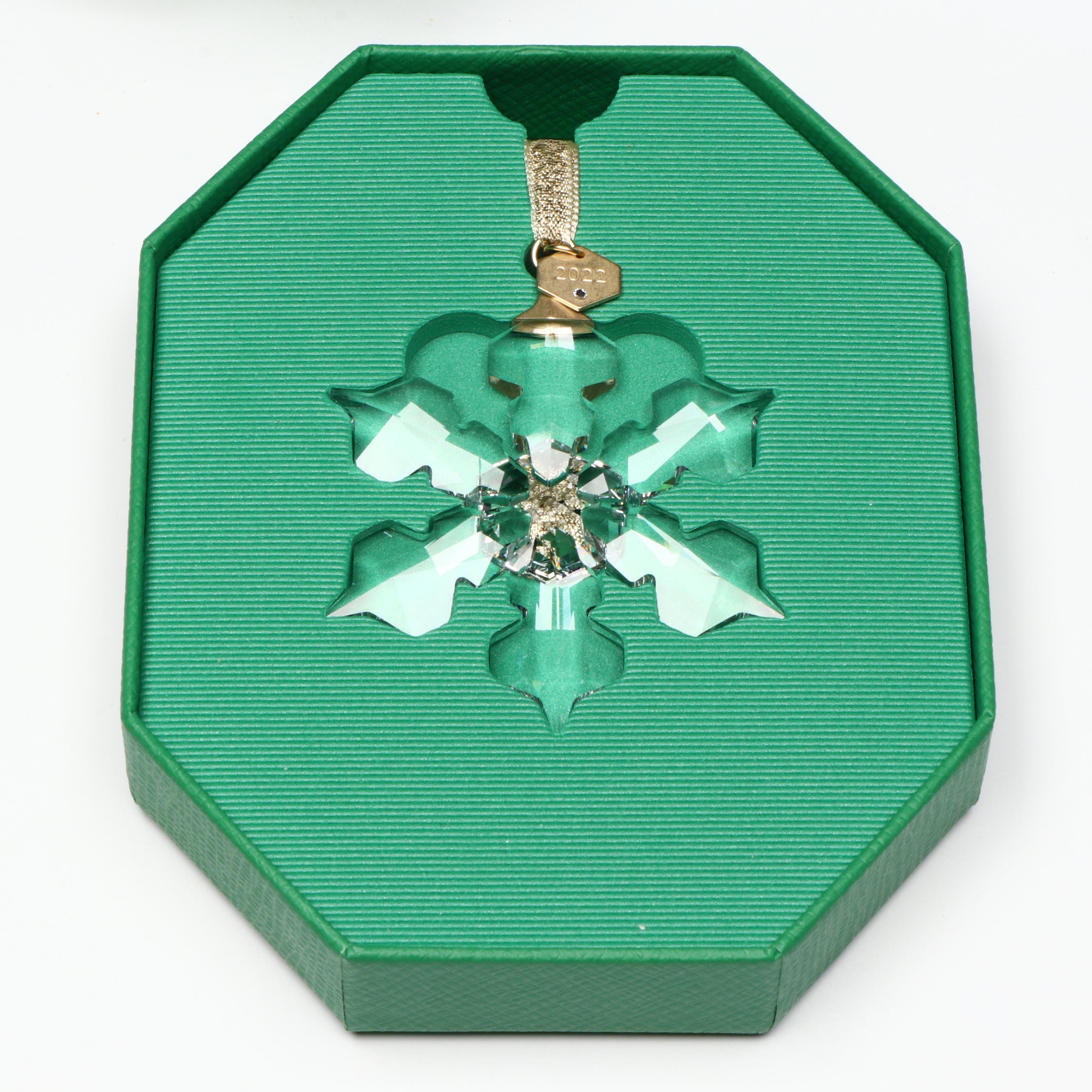 Waterford Crystal Bowl with Swarovski Ornament and Other Glass Bowl and Figure