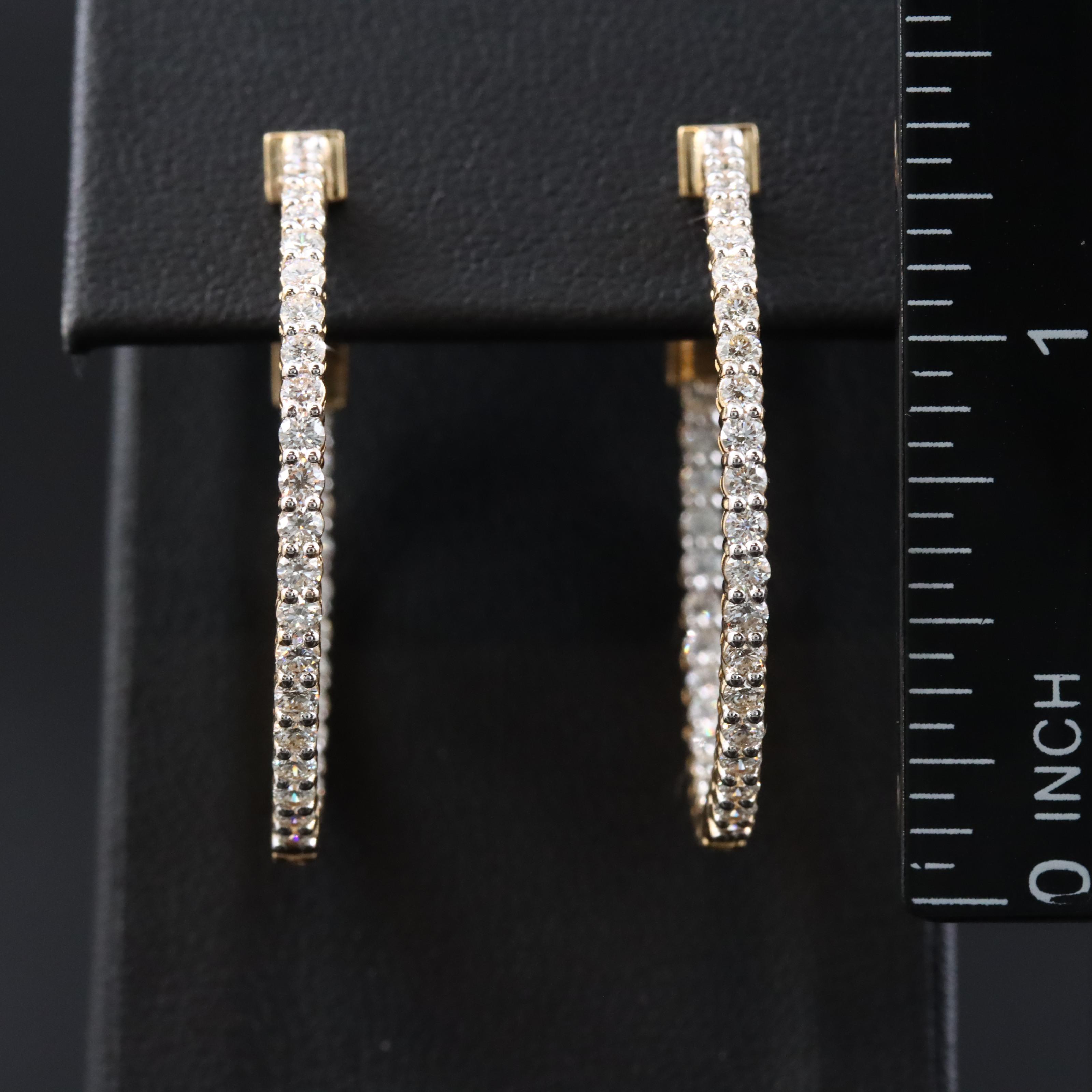 14K 2.01 CTW Diamond Inside-Out Hoop Earrings