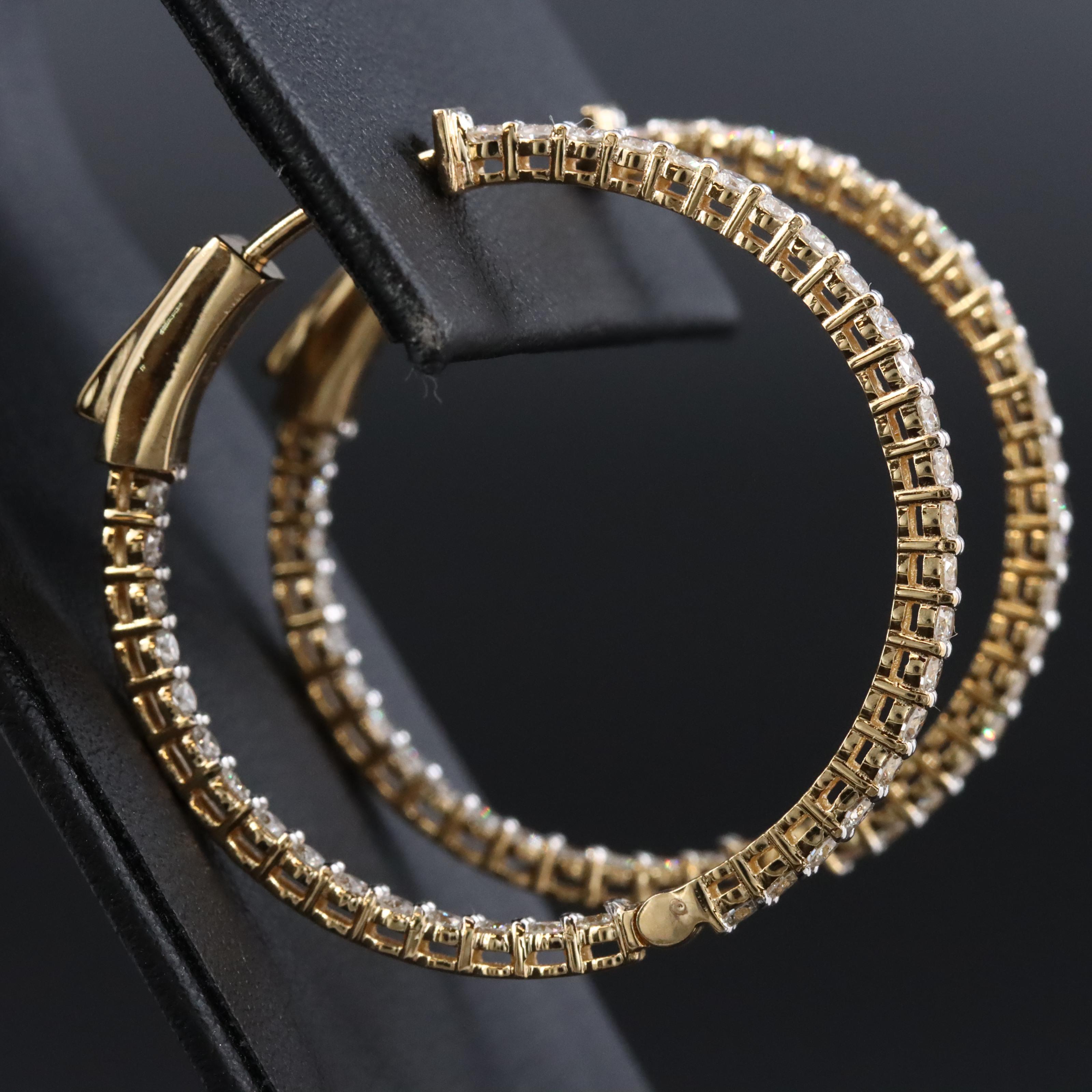 14K 2.01 CTW Diamond Inside-Out Hoop Earrings