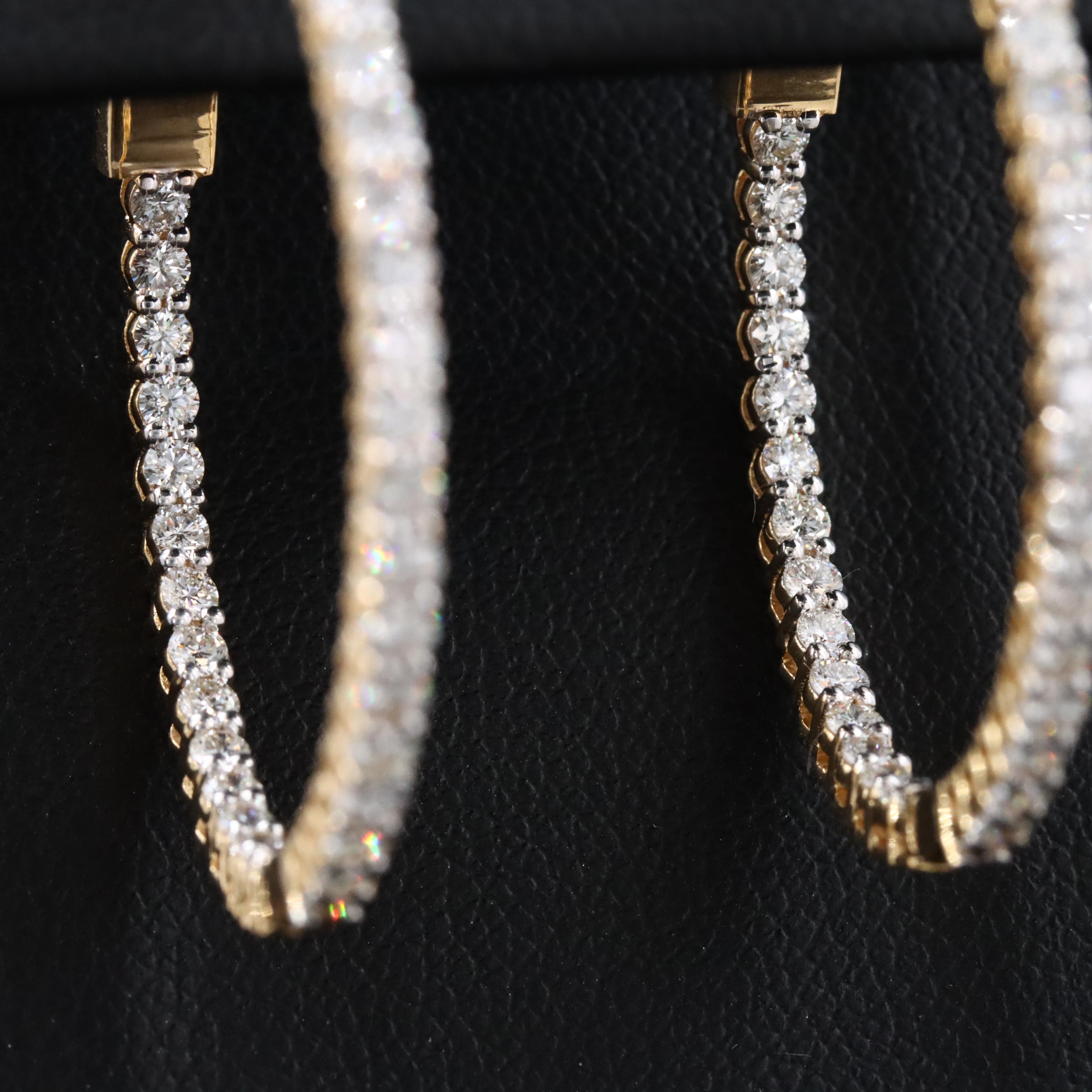 14K 2.01 CTW Diamond Inside-Out Hoop Earrings