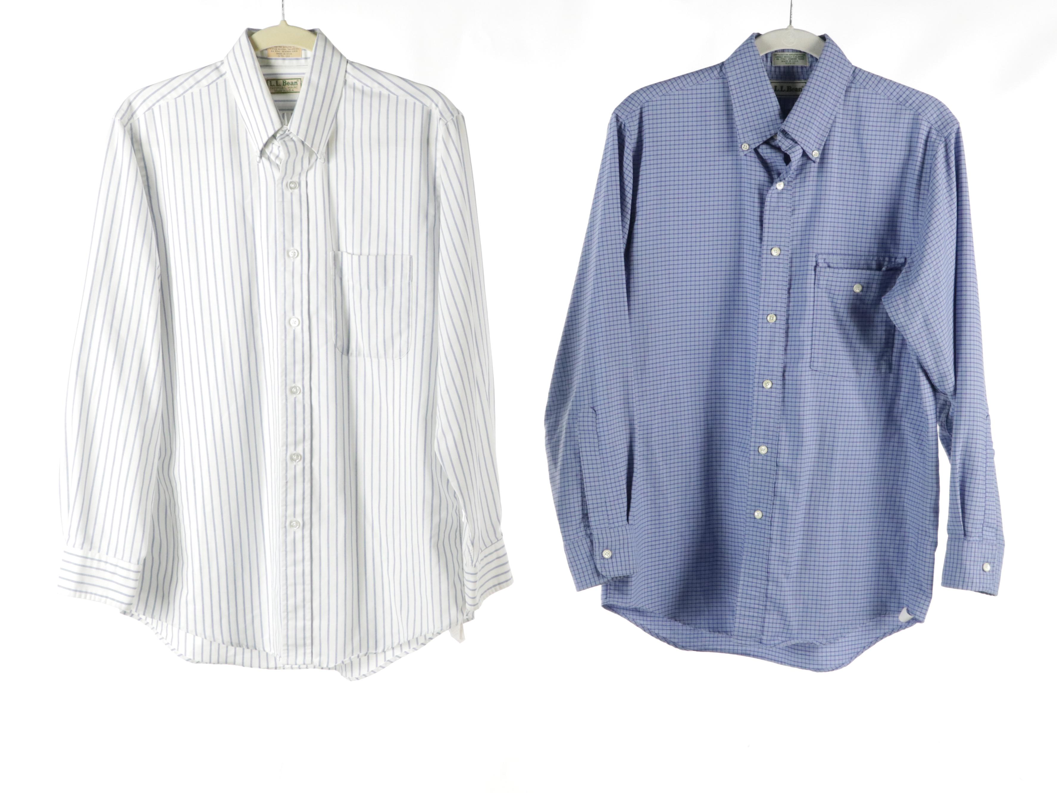 Men's Jaguar Knit Sweater and L.L.Bean Long Sleeve Button-Down Tops