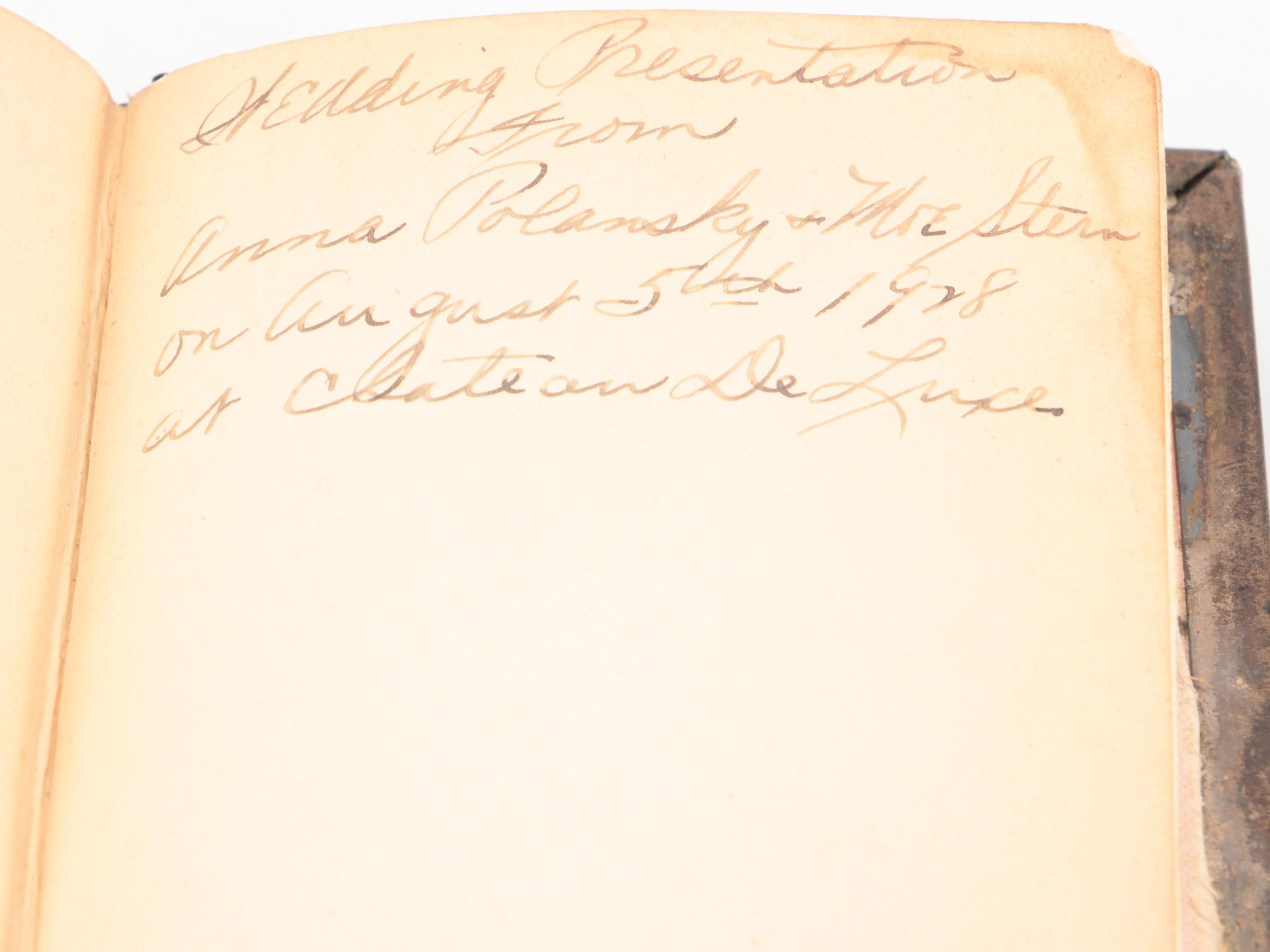 Hebrew and English Sephath Emeth Prayer Book with Metal Cover, 1924