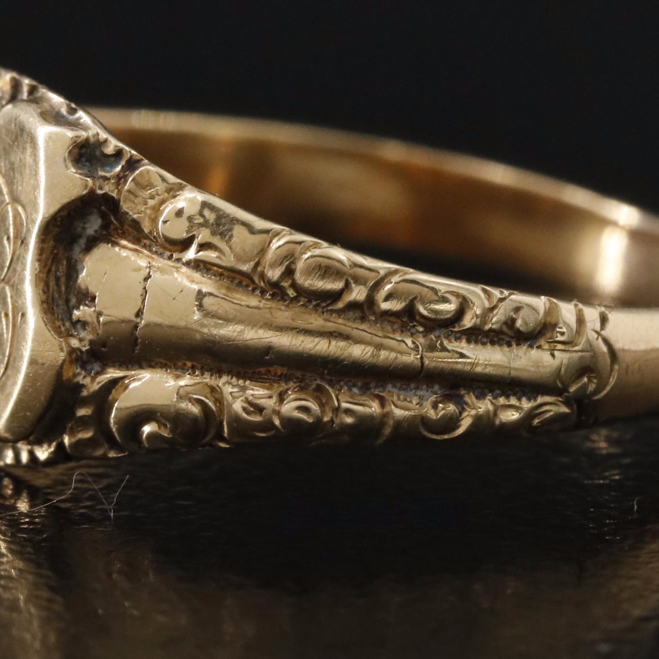 Antique 14K Monogrammed Signet Ring