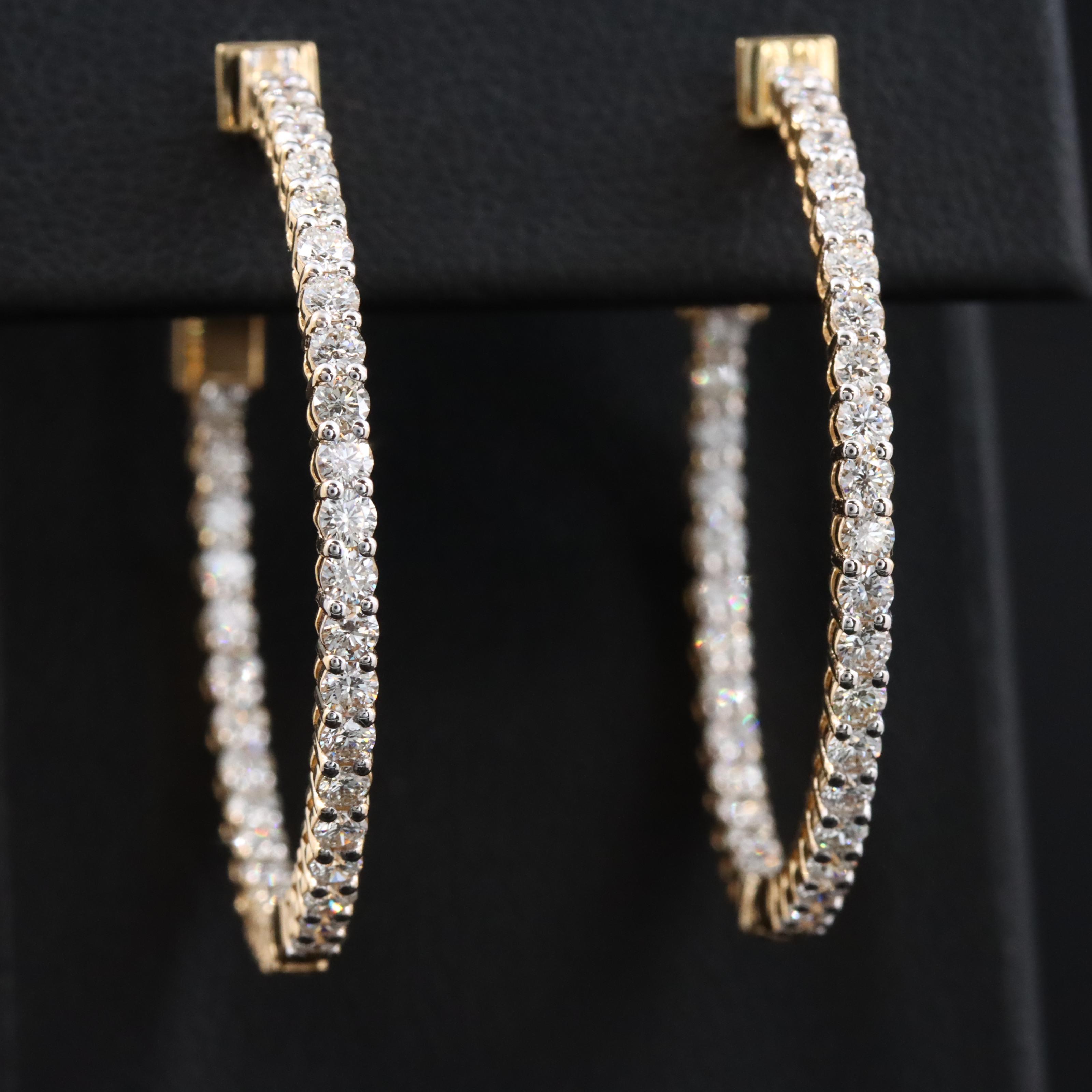 14K 2.02 CTW Diamond Inside-Out Hoop Earrings