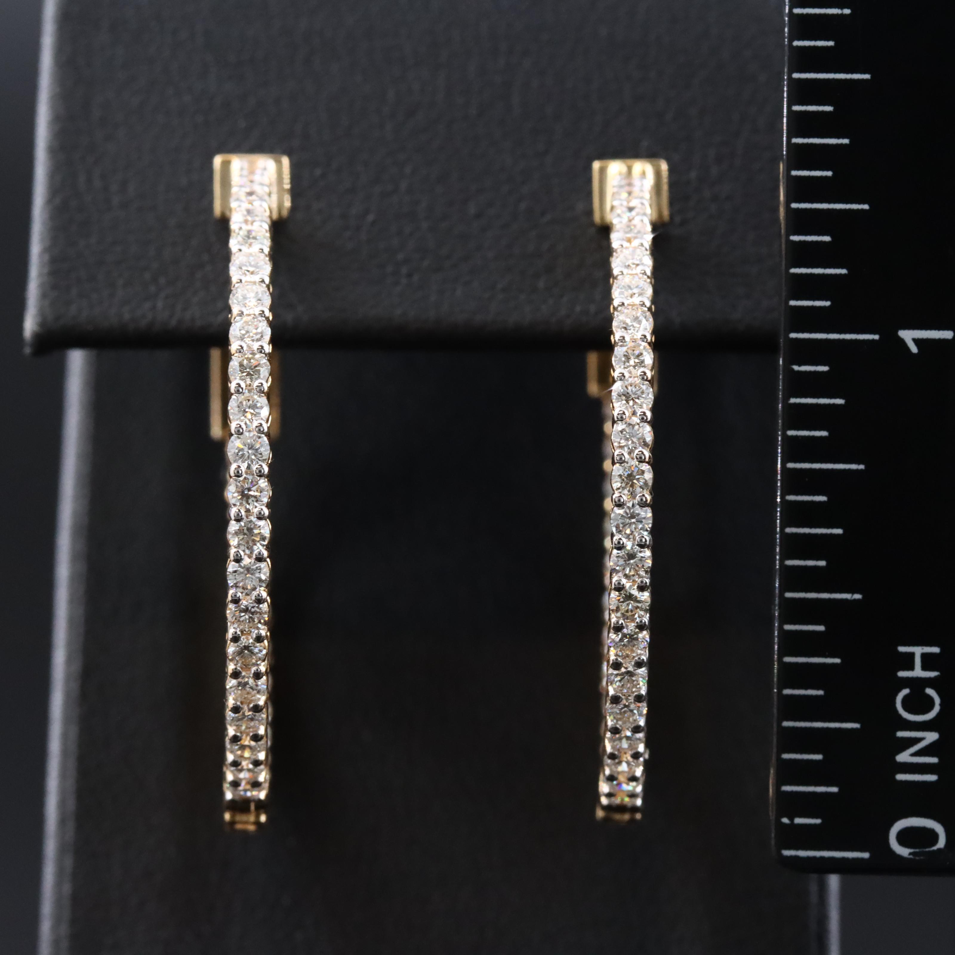 14K 2.02 CTW Diamond Inside-Out Hoop Earrings