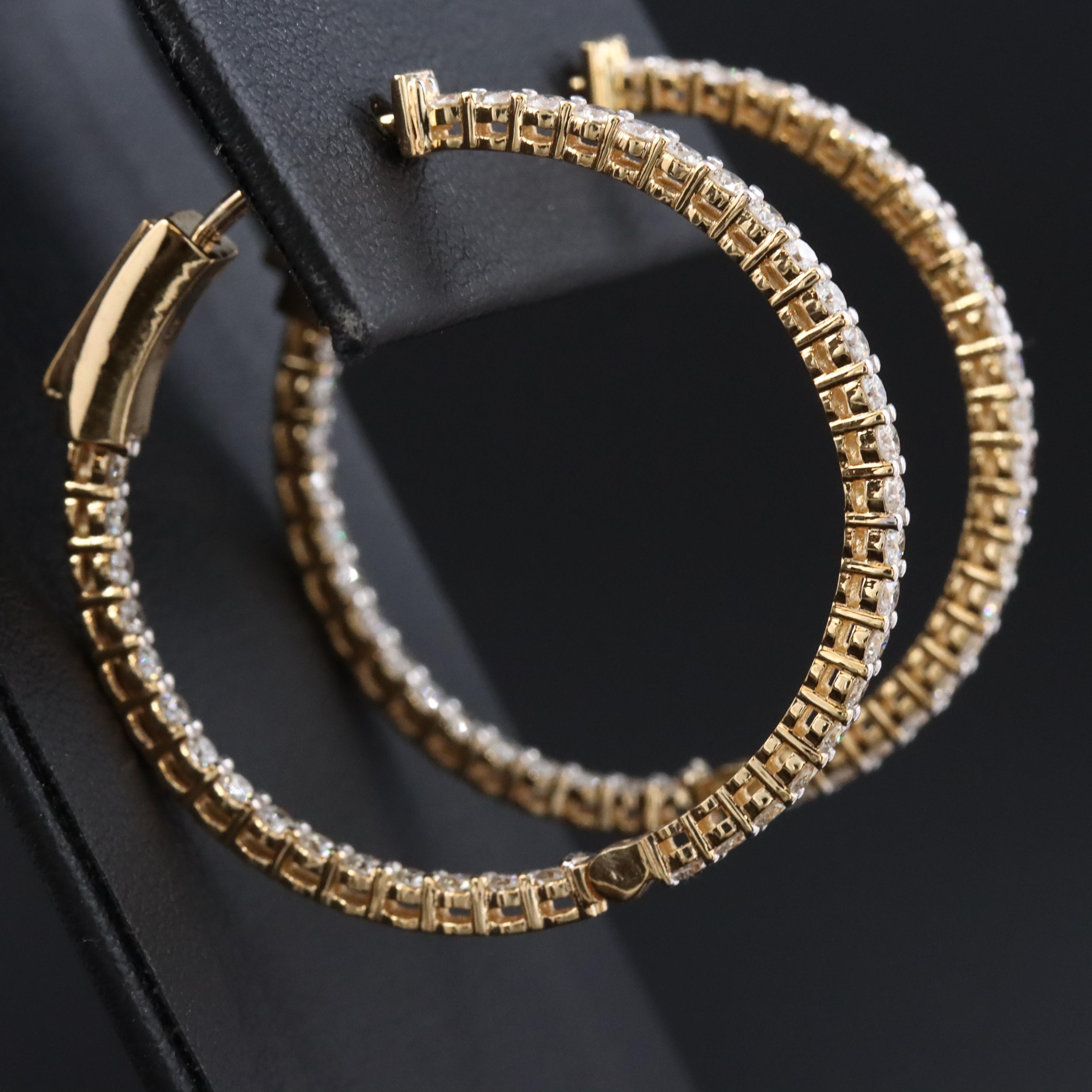 14K 2.02 CTW Diamond Inside-Out Hoop Earrings