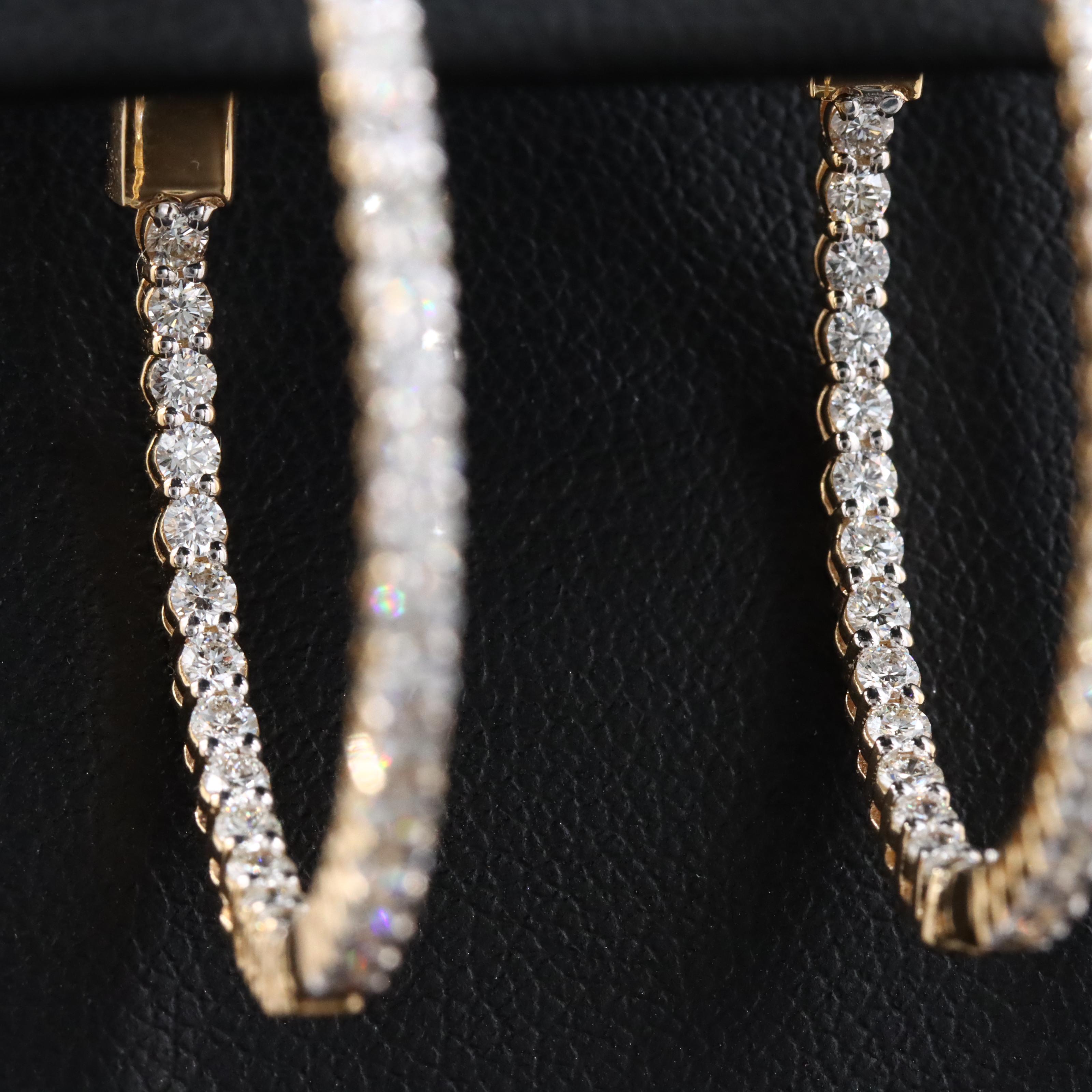 14K 2.02 CTW Diamond Inside-Out Hoop Earrings