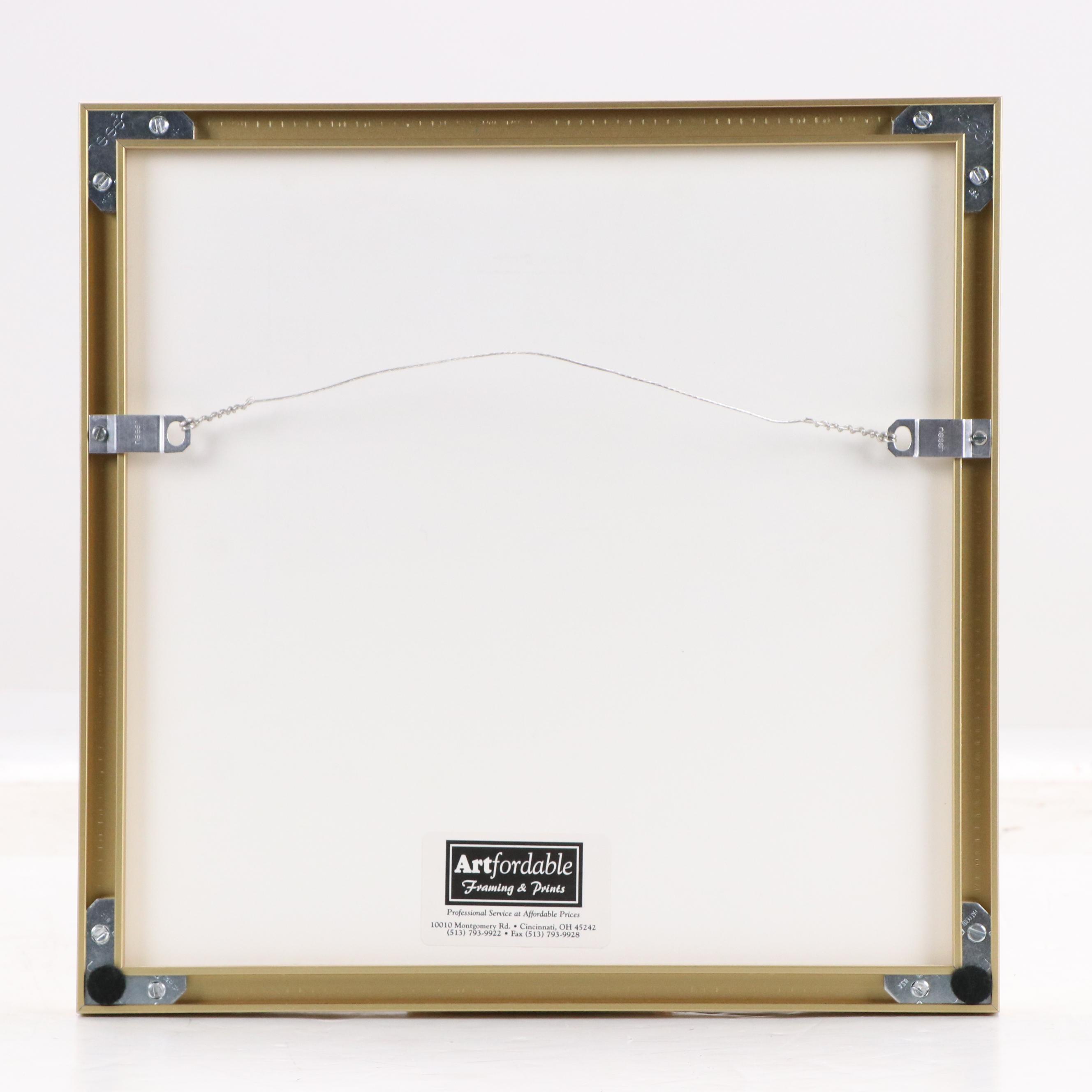 East Asian Watercolor and Graphite Abstract Painting, 20th Century