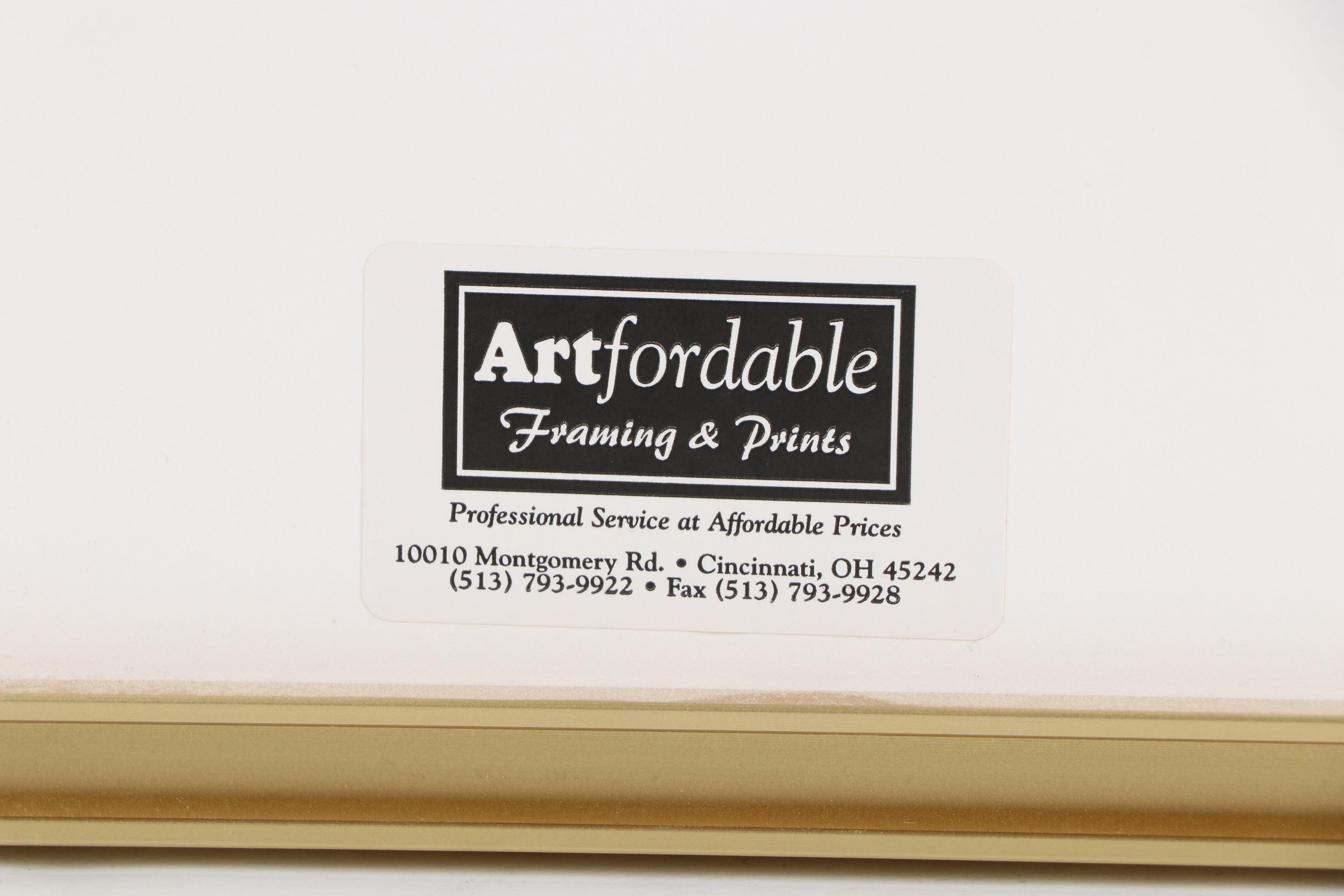 East Asian Watercolor and Graphite Abstract Painting, 20th Century