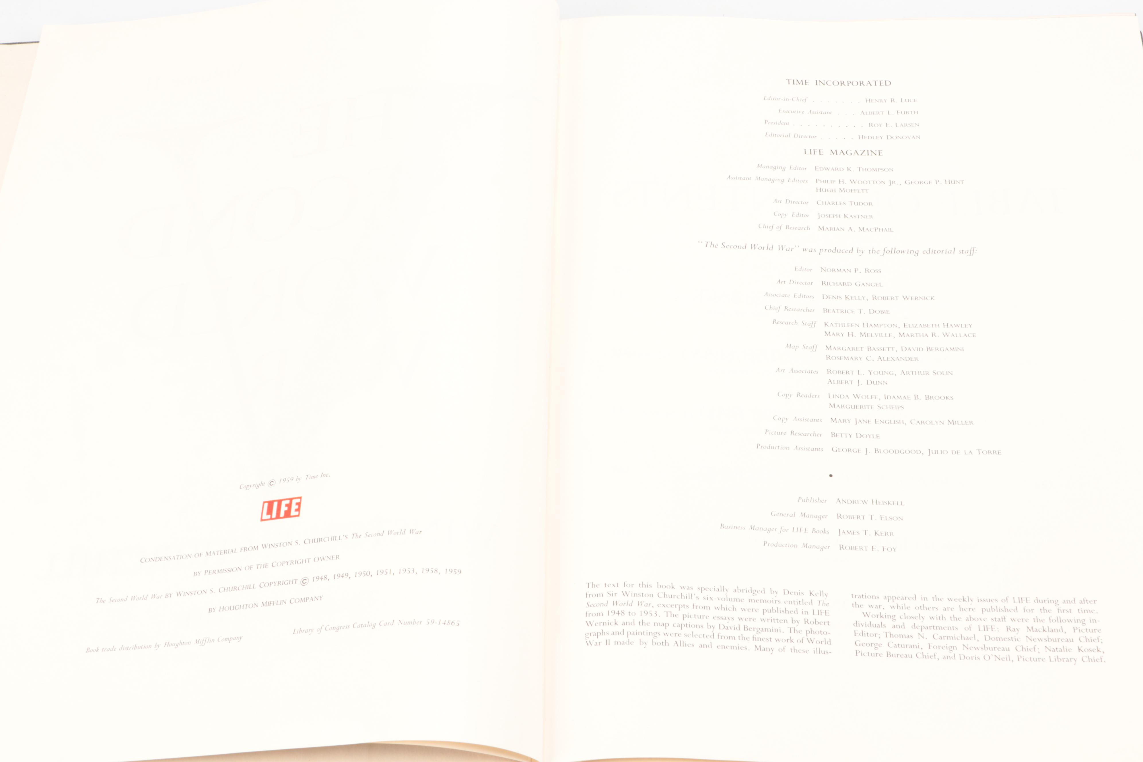 "The Second World War" Box Set by Winston S. Churchill, 1959