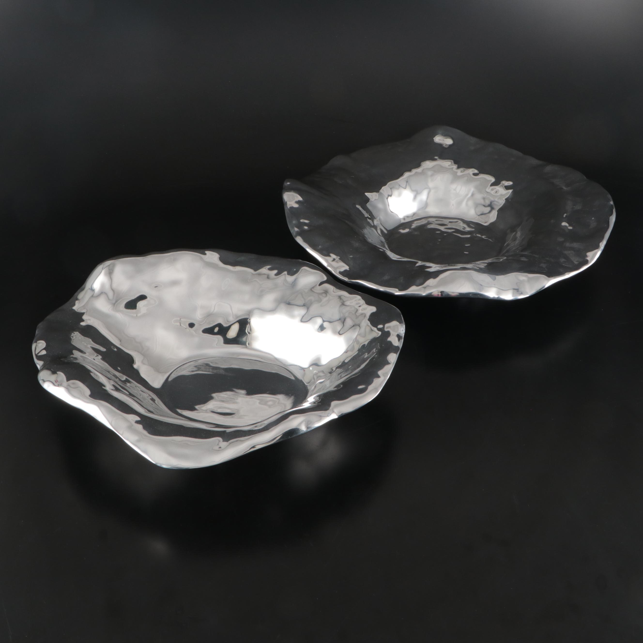 Vento Rebeka Hammered Metal Round Bowls