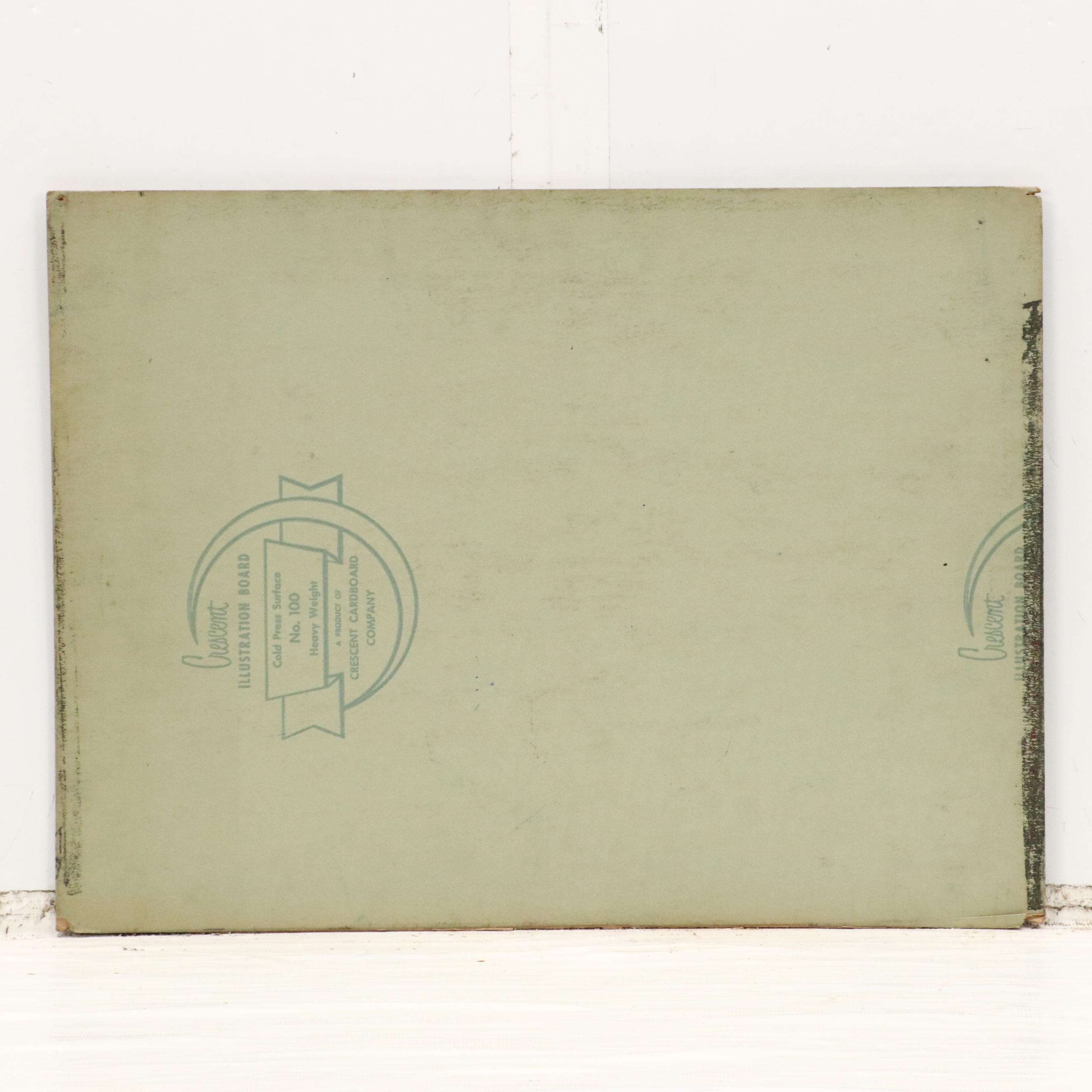 Self-Taught Artist Wax Stick Drawing, Mid-to-Late 20th Century