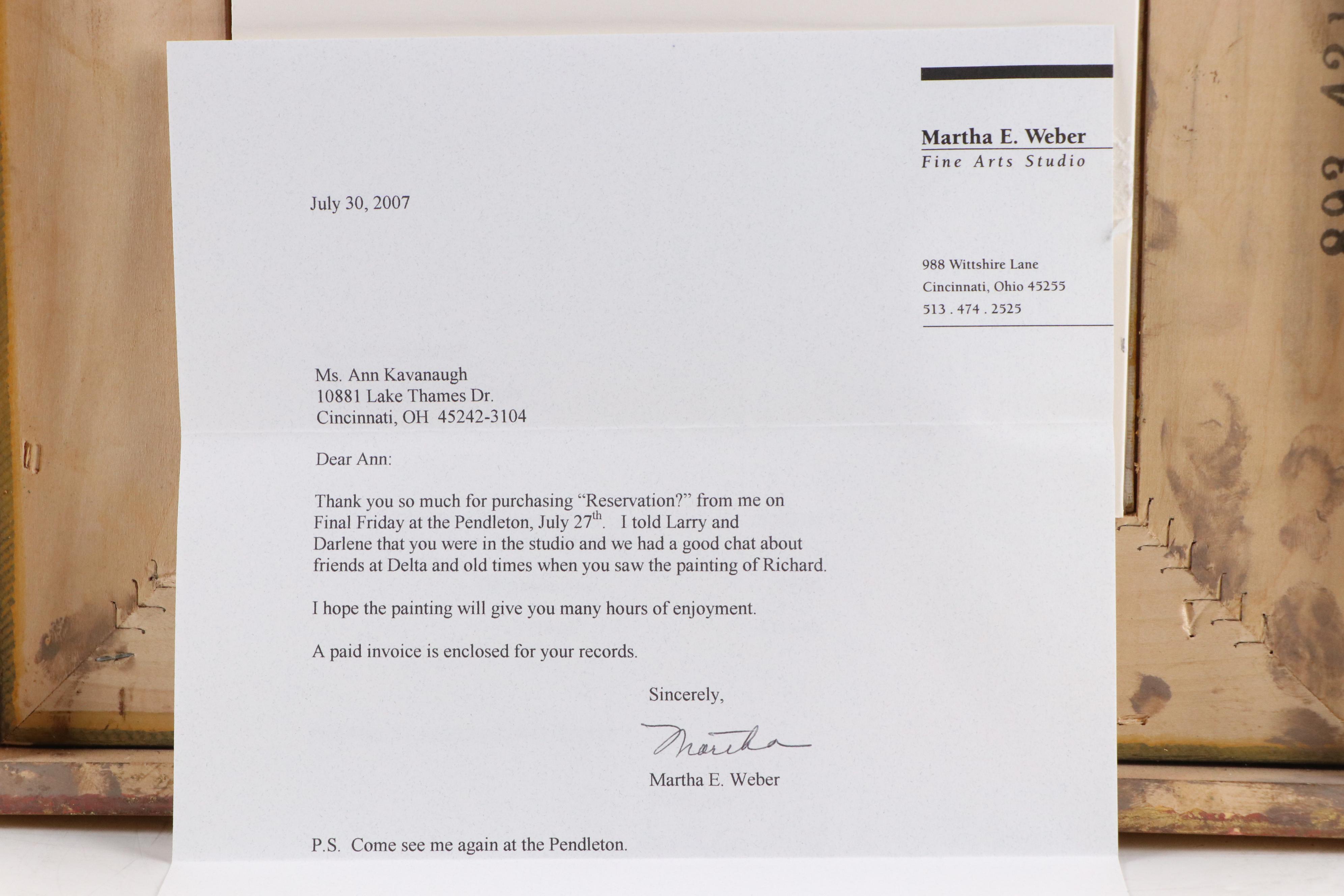 Martha E. Weber Oil Painting "Reservation?", 2006