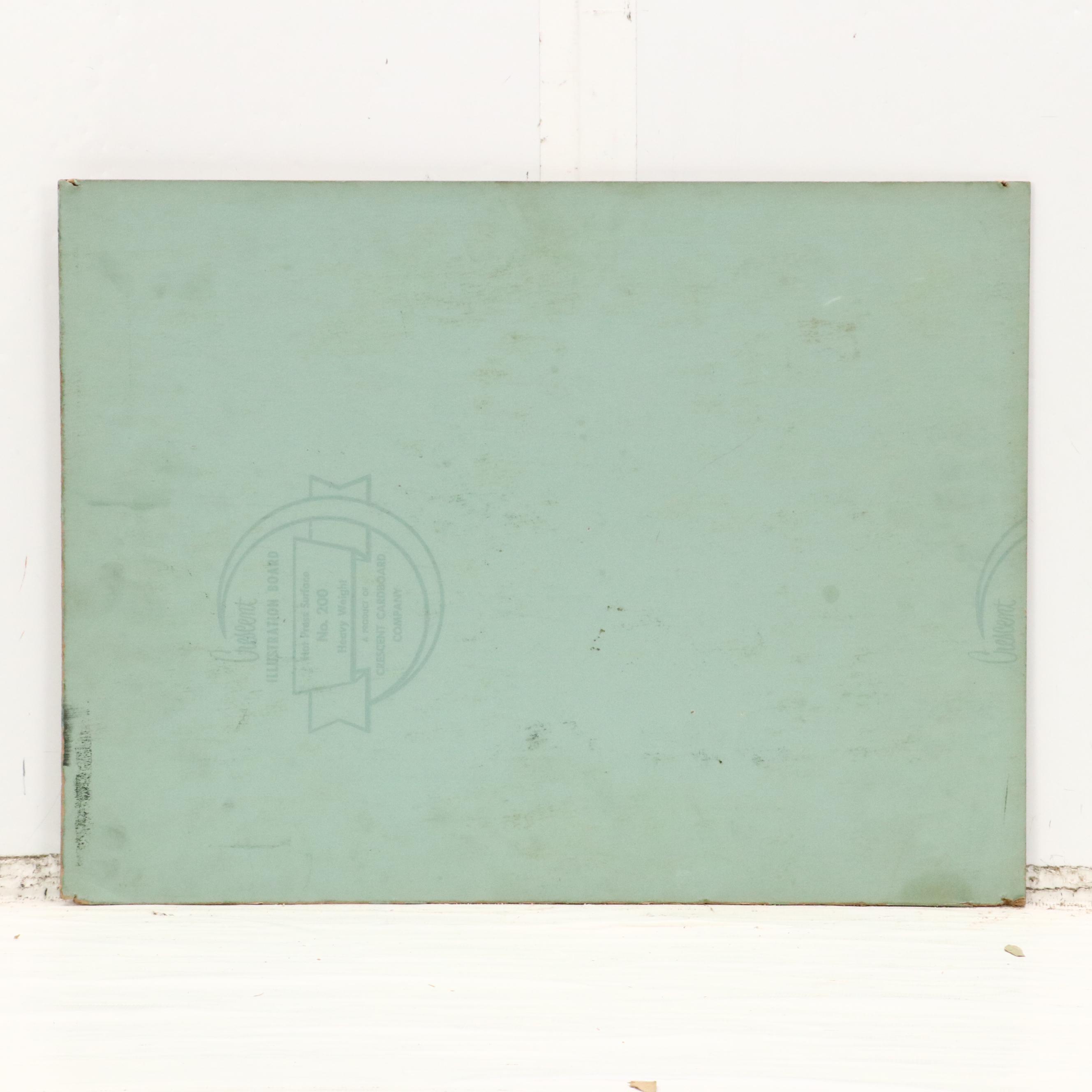 Self-Taught Artist Wax Stick Drawing, Mid-to-Late 20th Century