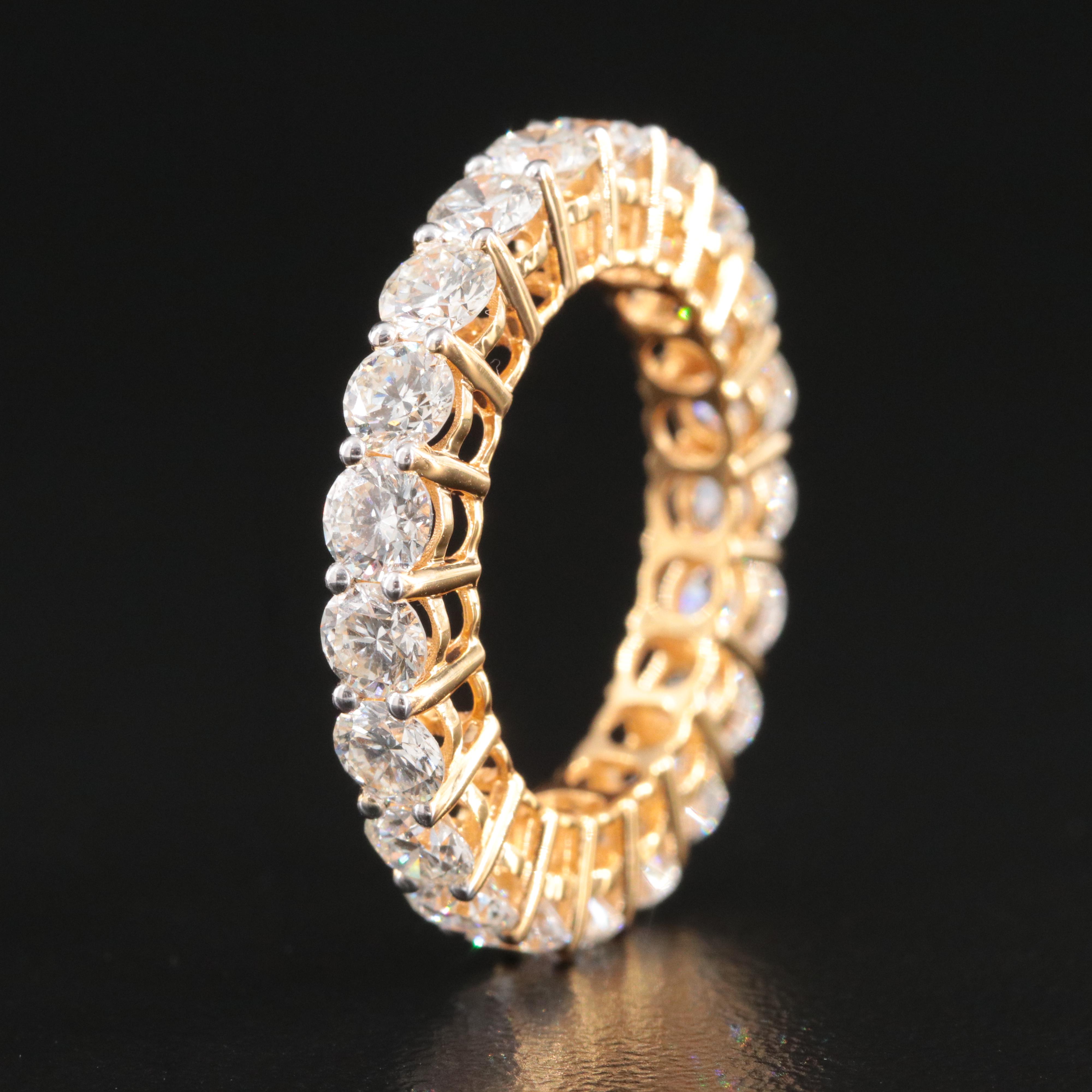 18K 3.77 CTW Diamond Eternity Band with GIA Report