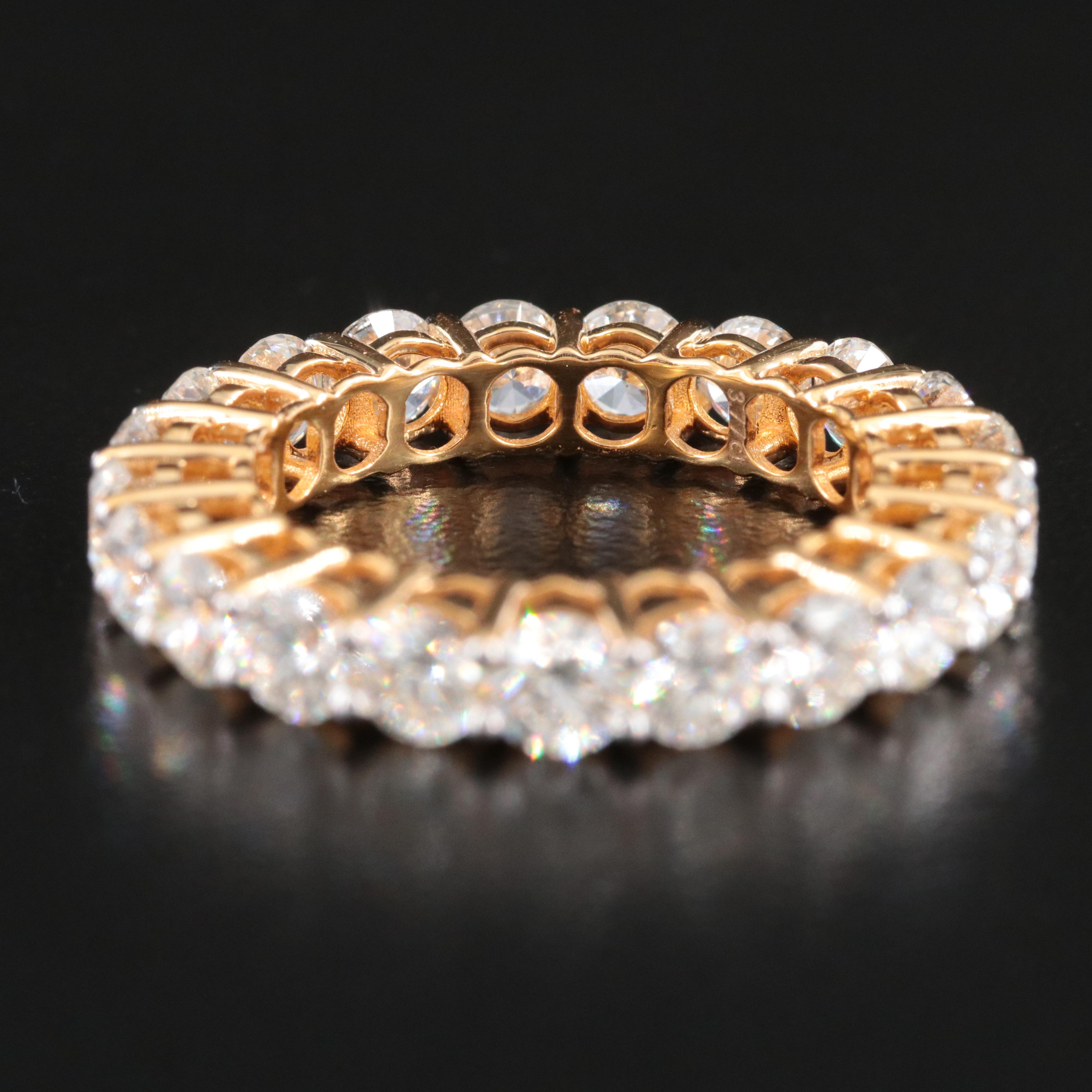 18K 3.77 CTW Diamond Eternity Band with GIA Report
