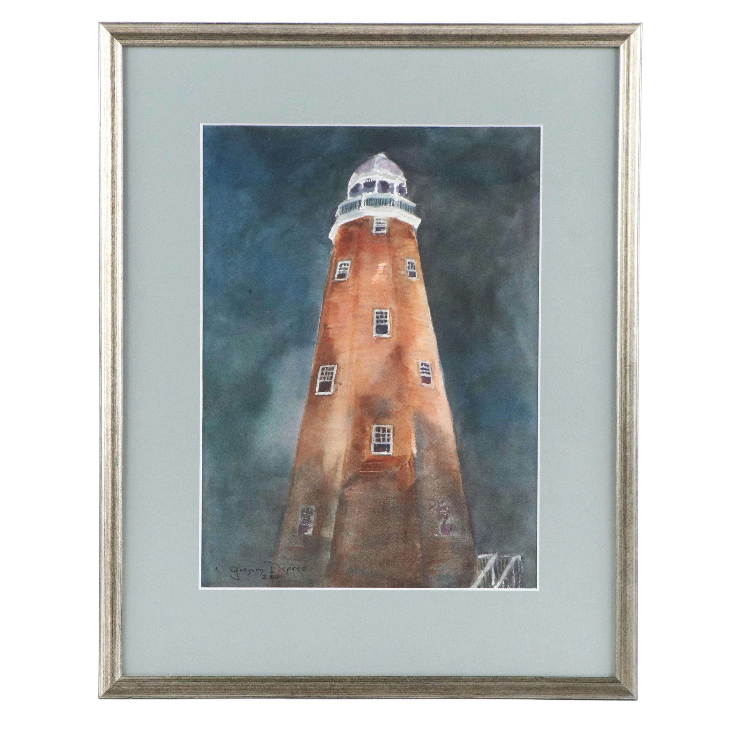 Gregory A. Deprez Watercolor Painting "Portland Observatory," 2001