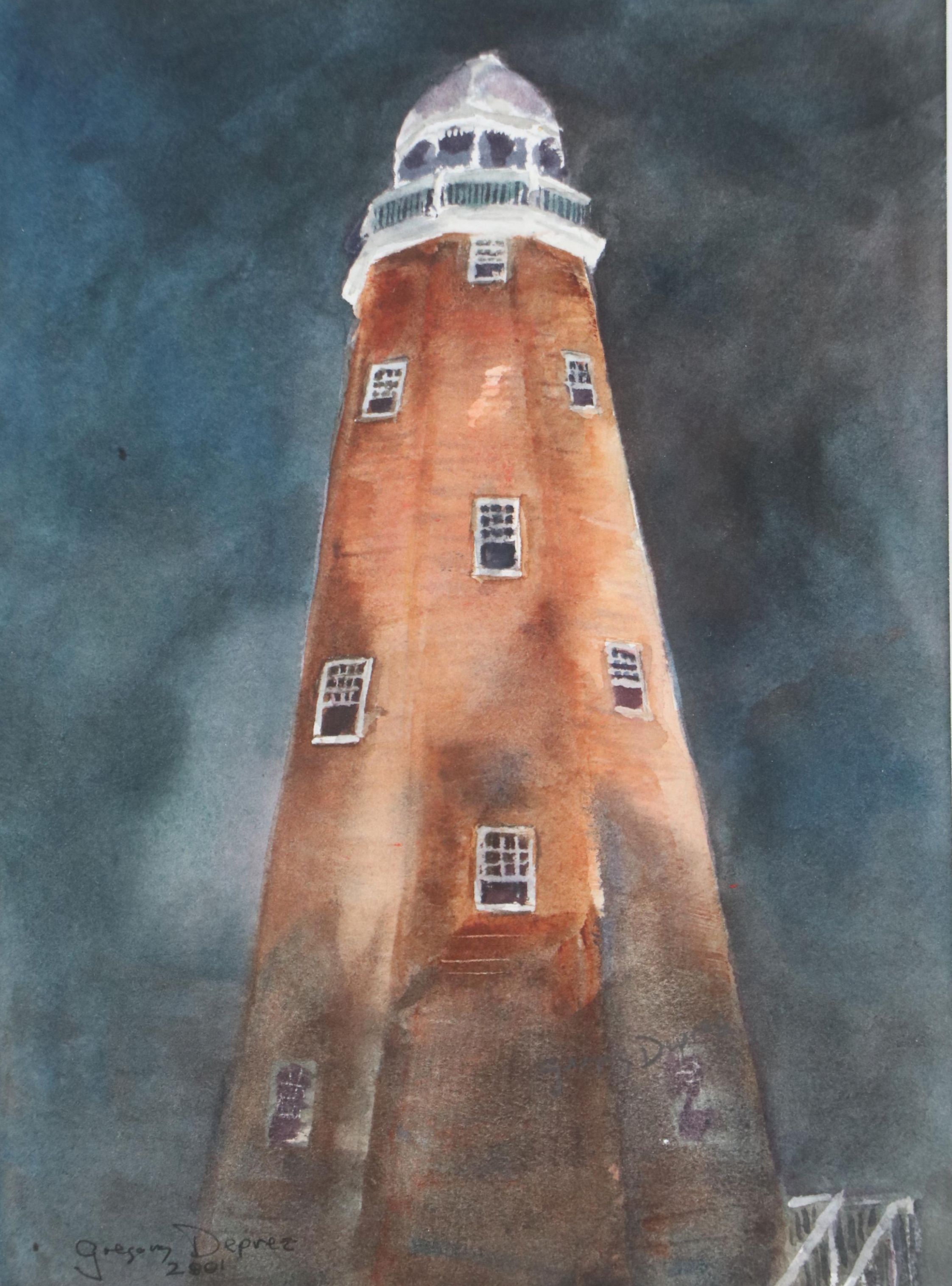 Gregory A. Deprez Watercolor Painting "Portland Observatory," 2001