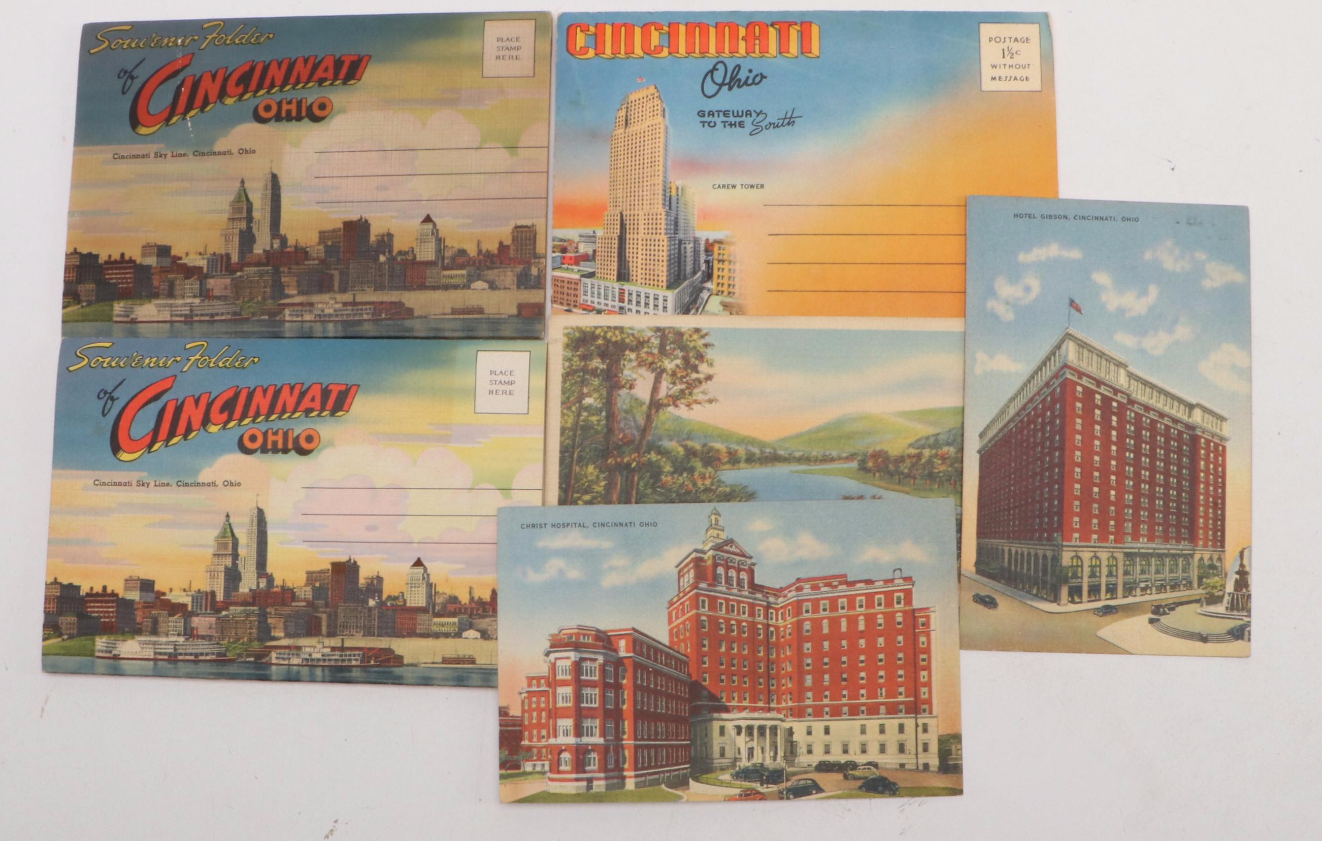 Cincinnati with Other Souvenir and Holiday Postcards, Early to Mid-20th Century