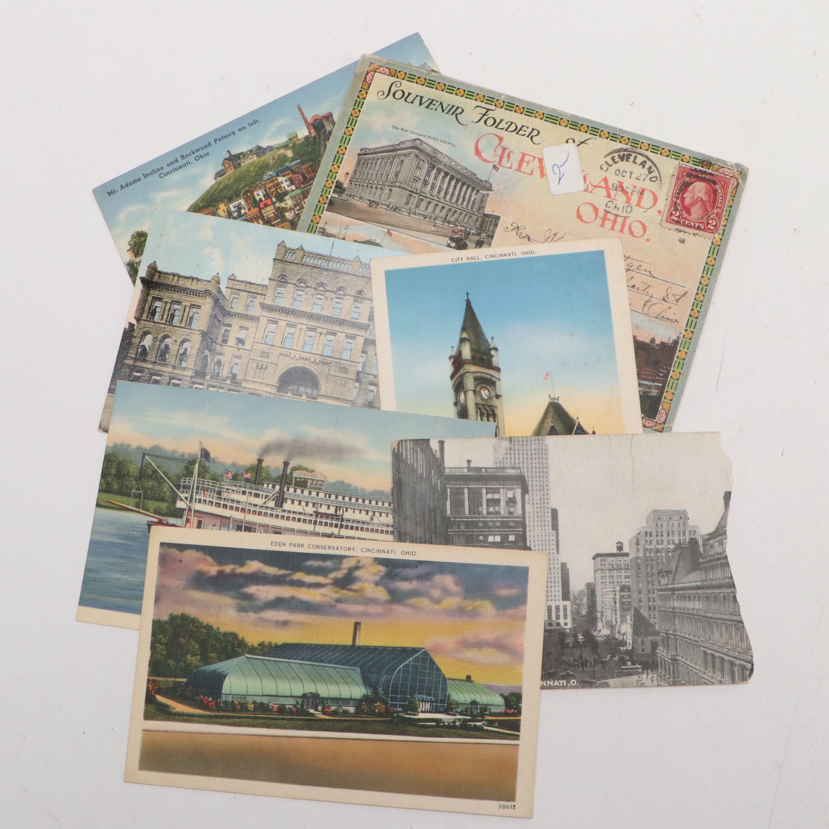 Cincinnati with Other Souvenir and Holiday Postcards, Early to Mid-20th Century