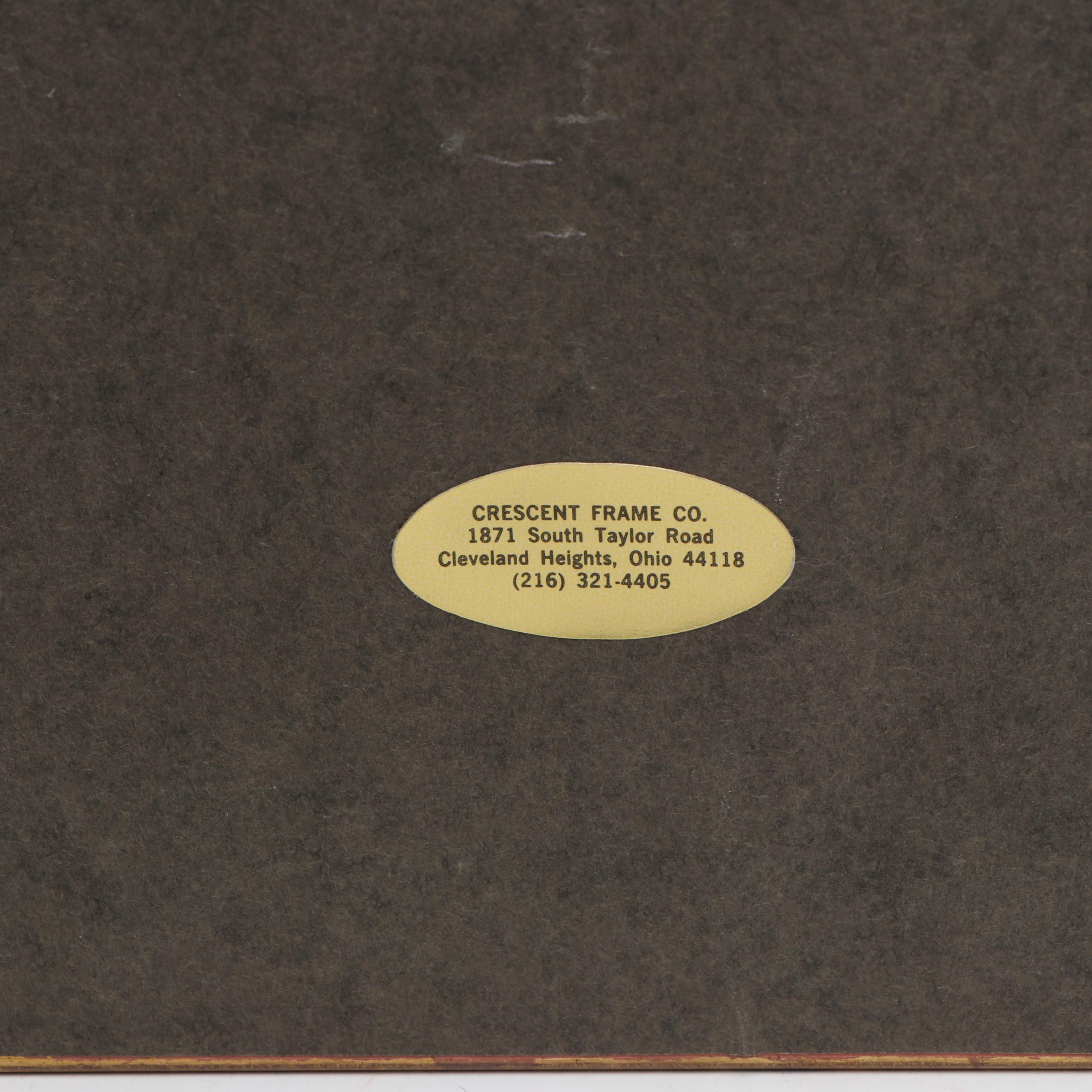 Hand-Painted Floral Motif Folding Fan in Giltwood Frame, Late 20th Century