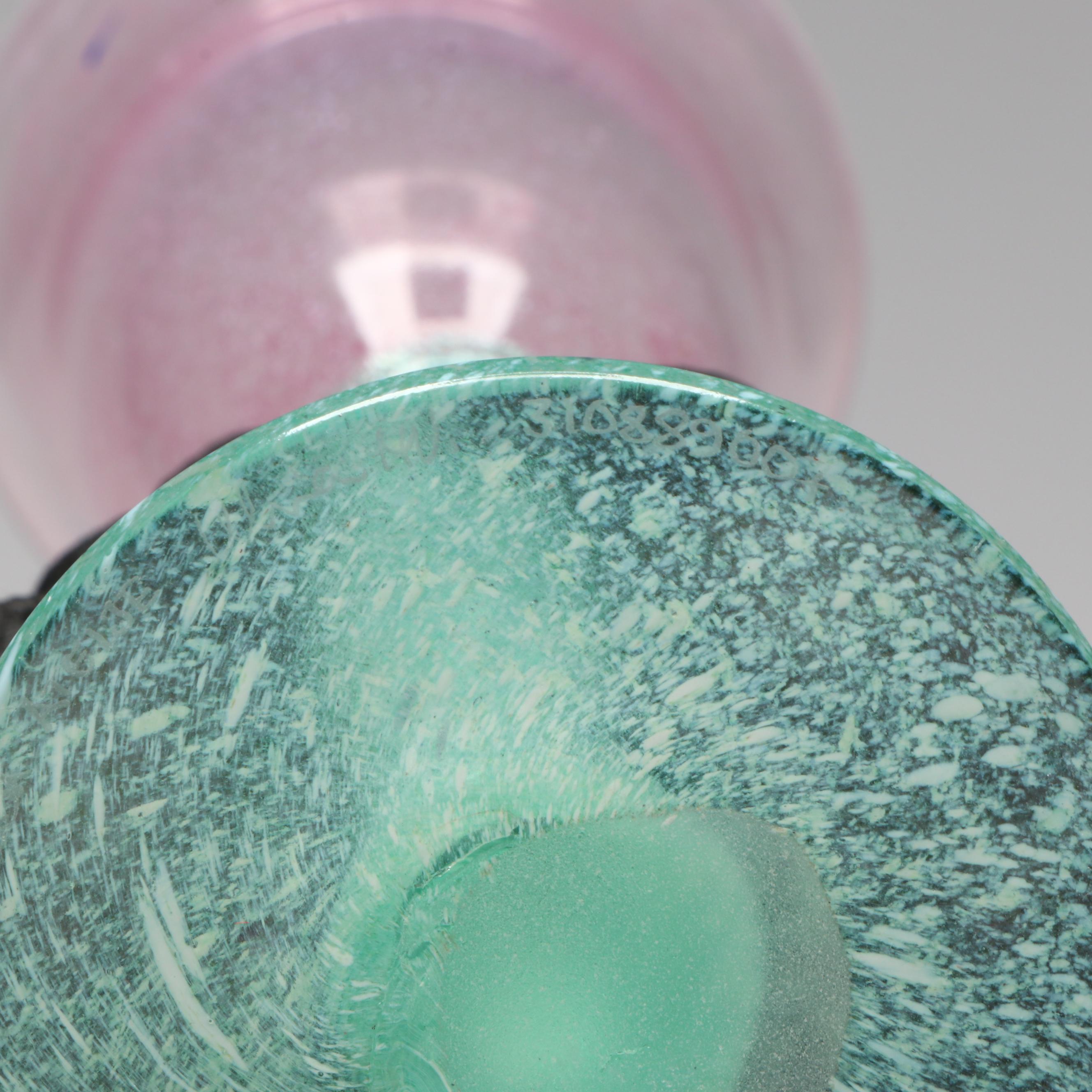 Ulrica Hydman-Vallien for Kosta Boda "Atelje" Tulip Art Glass Wine Glass