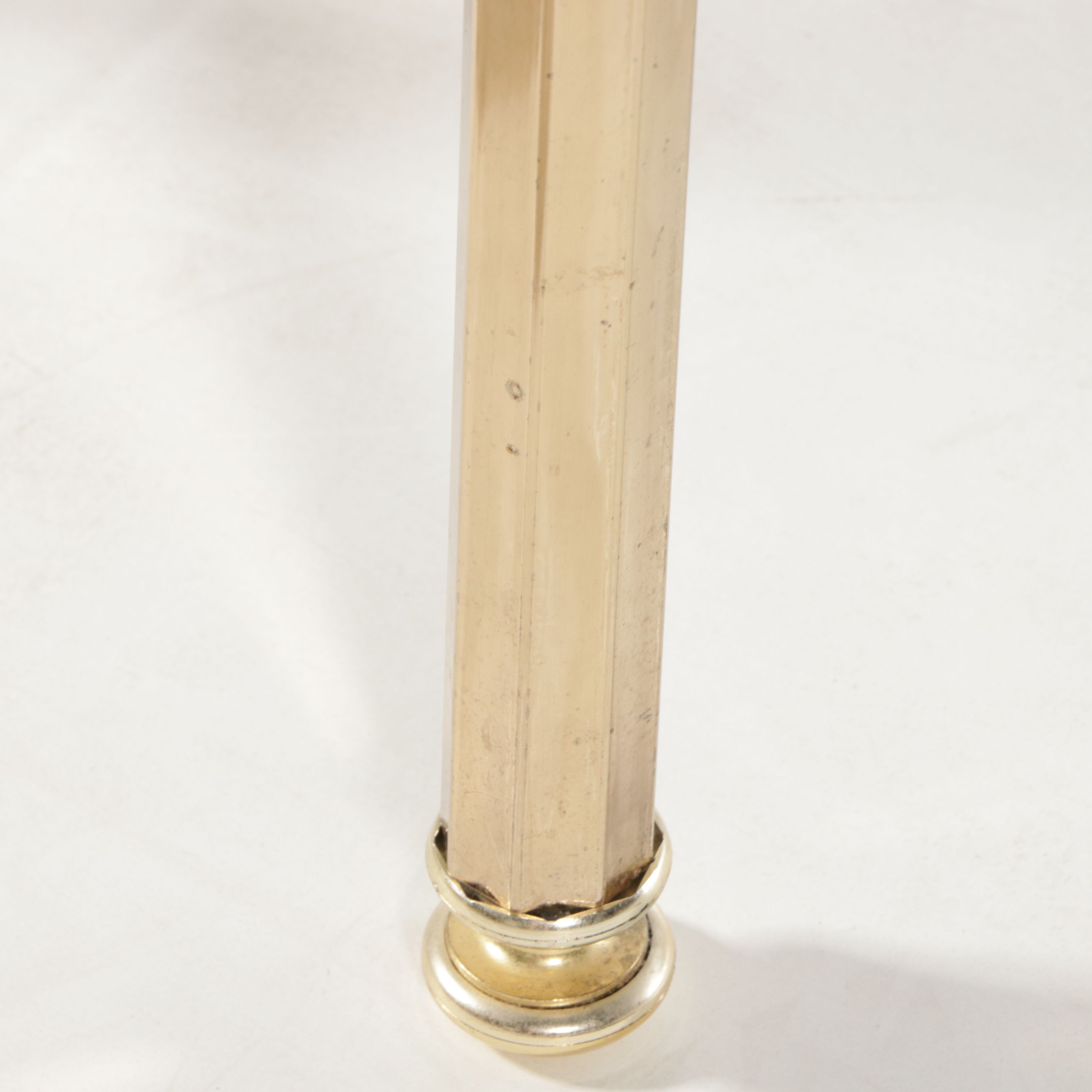 Hollywood Regency Glass Top Brass Coffee Table, Mid to Late 20th Century