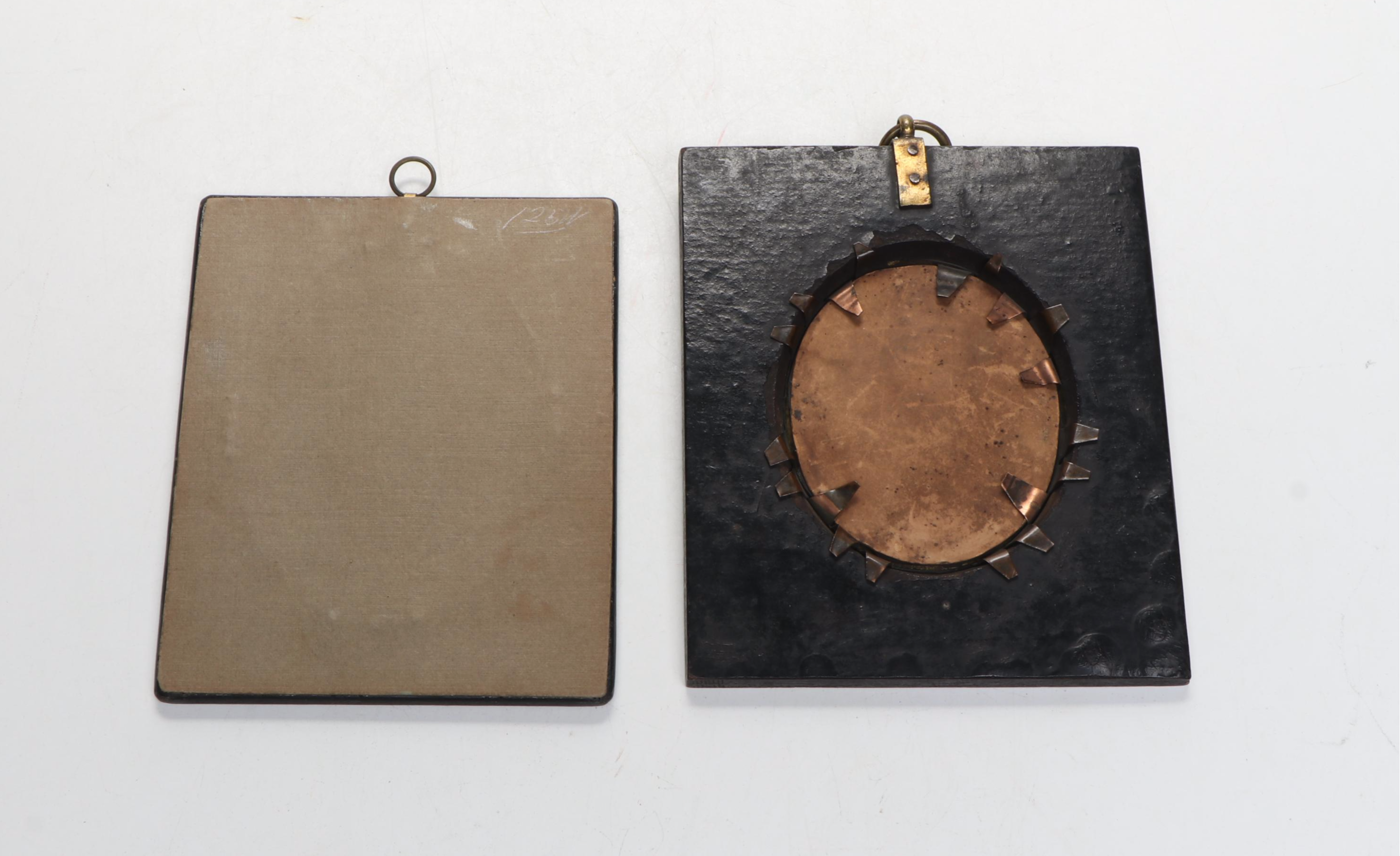 Two Mid 19th Century Hand Painted Silhouette Portraits in Gilt Victorian Frames