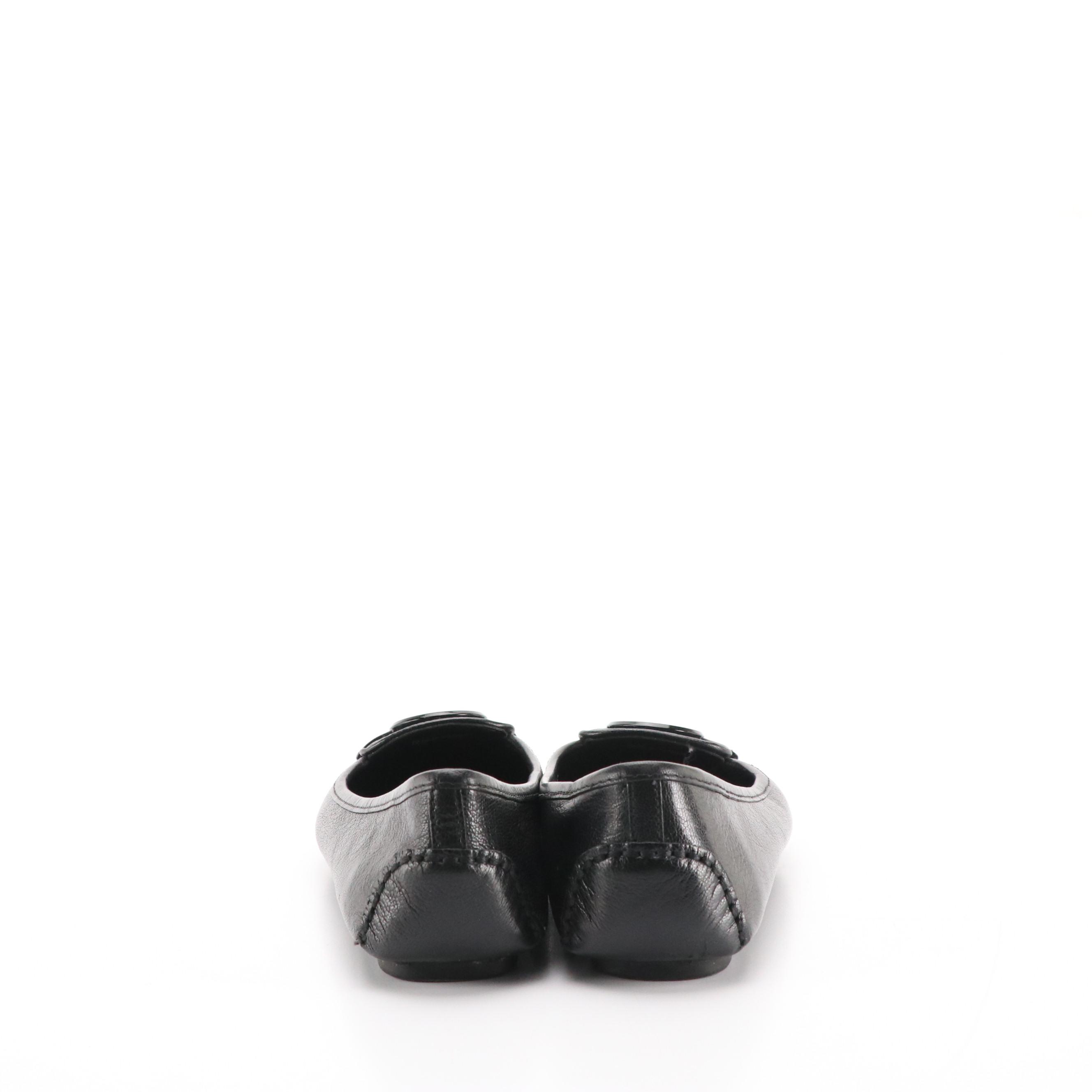 Michael Michael Kors Dixie Bow Ballet and Lillie Moccasin Flats in Black Leather