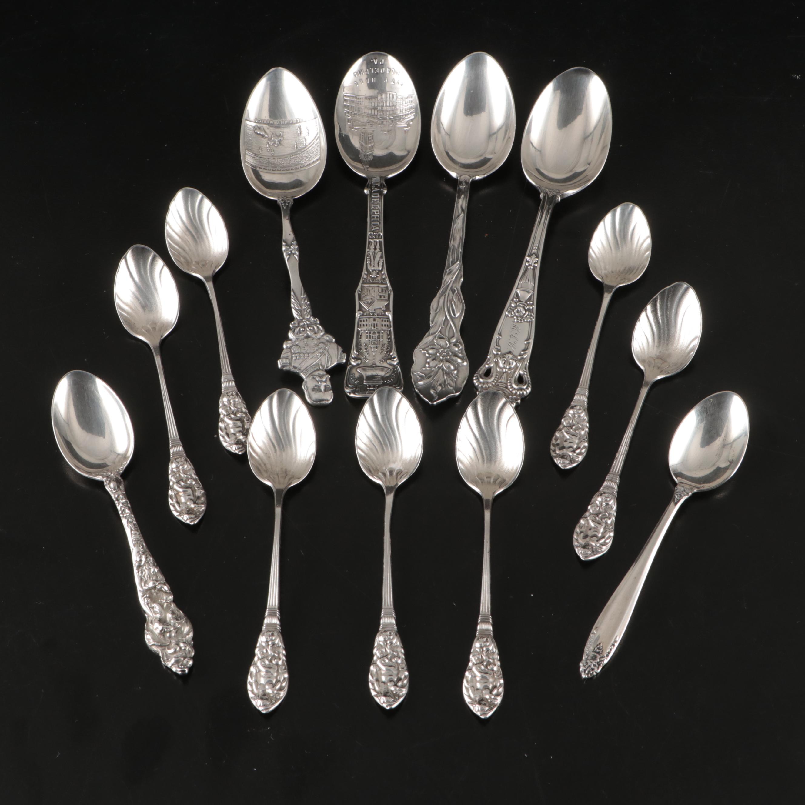 Gorham Sterling Centaur Demitasse Spoons with Other Sterling Spoons