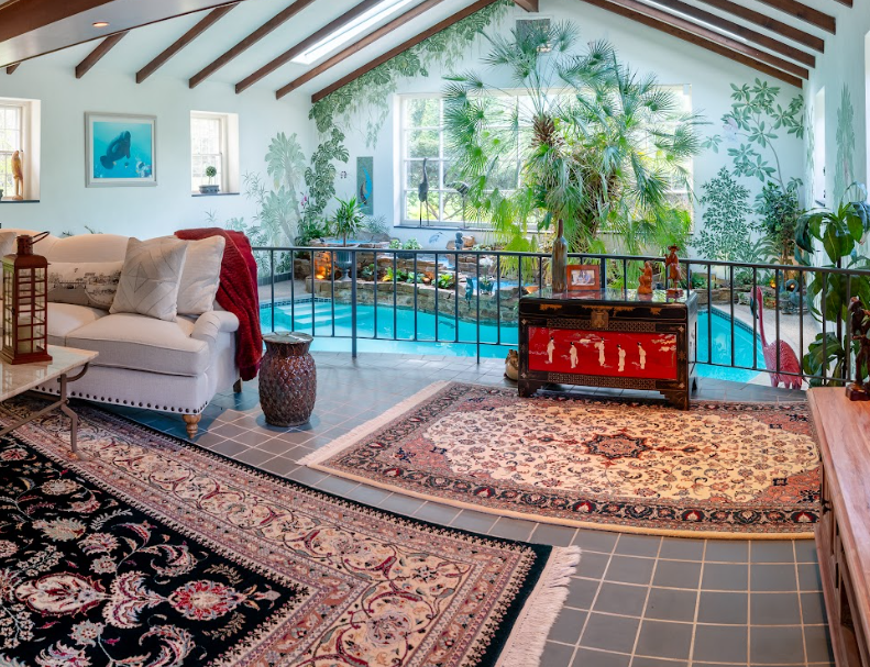 Chinese Hand-Decorated Lacquered Wood Chest Coffee Table