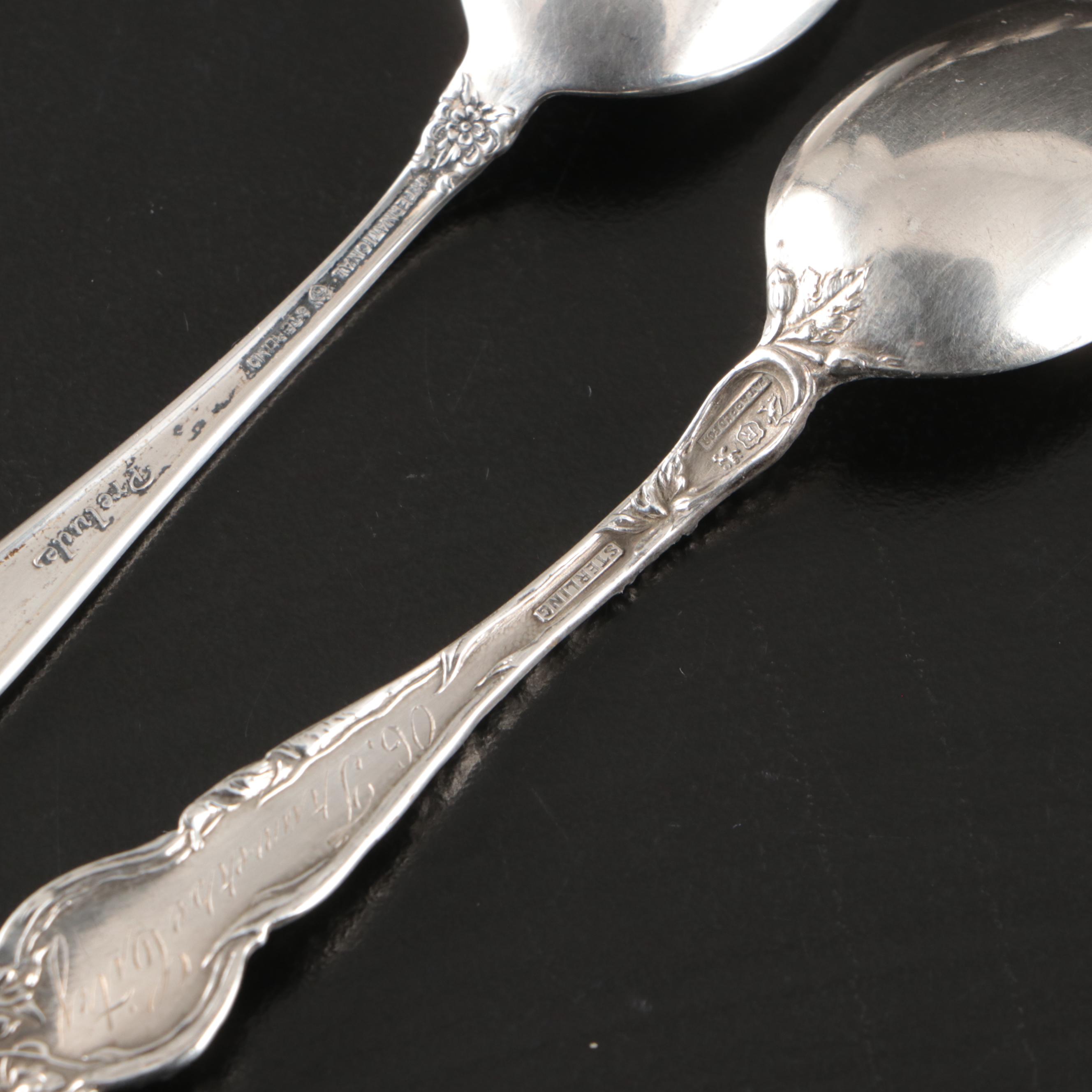 Gorham Sterling Centaur Demitasse Spoons with Other Sterling Spoons