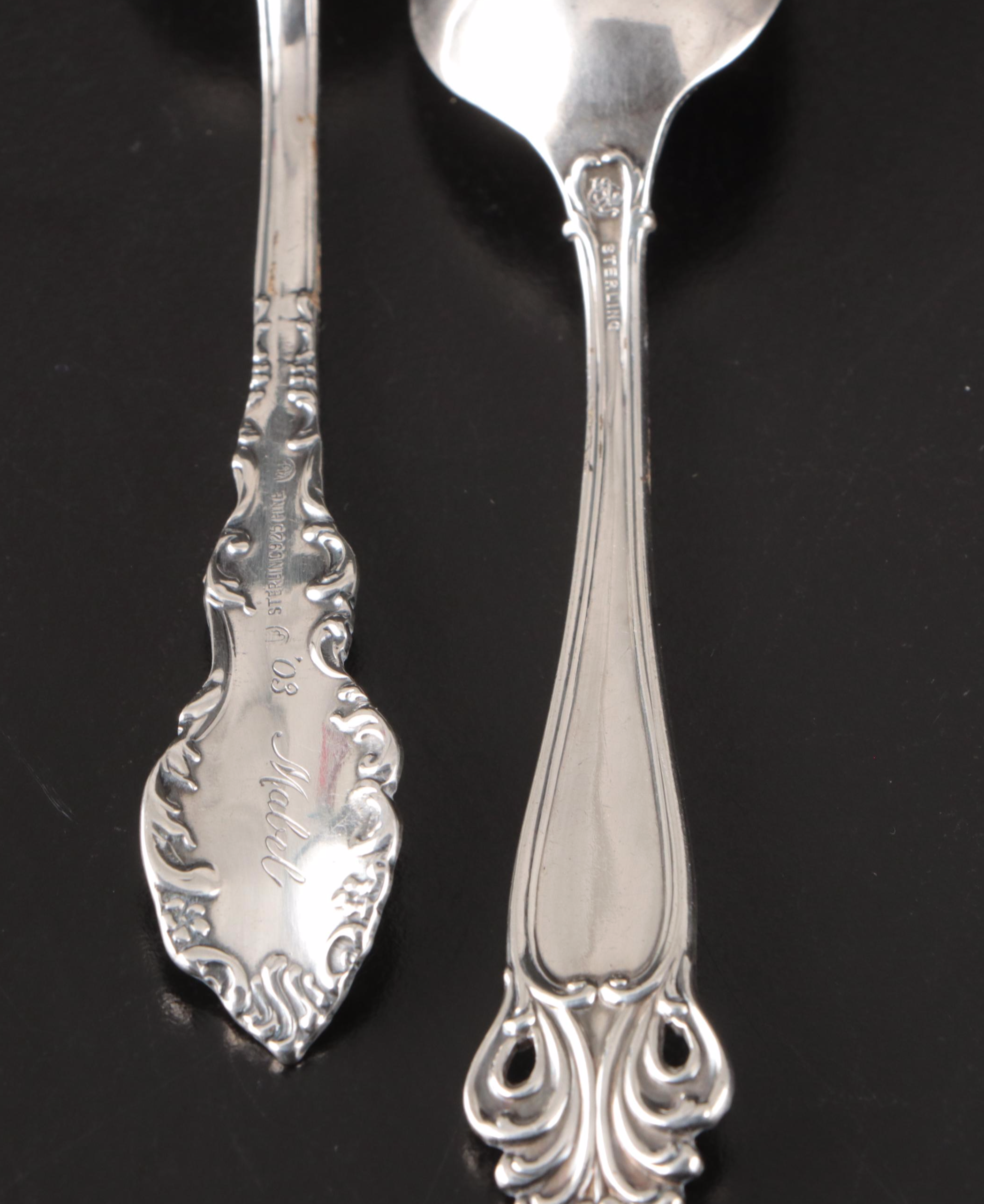 Gorham Sterling Centaur Demitasse Spoons with Other Sterling Spoons