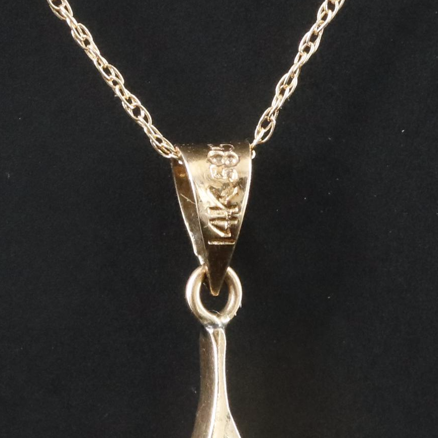 14K Emerald Pendant Necklace