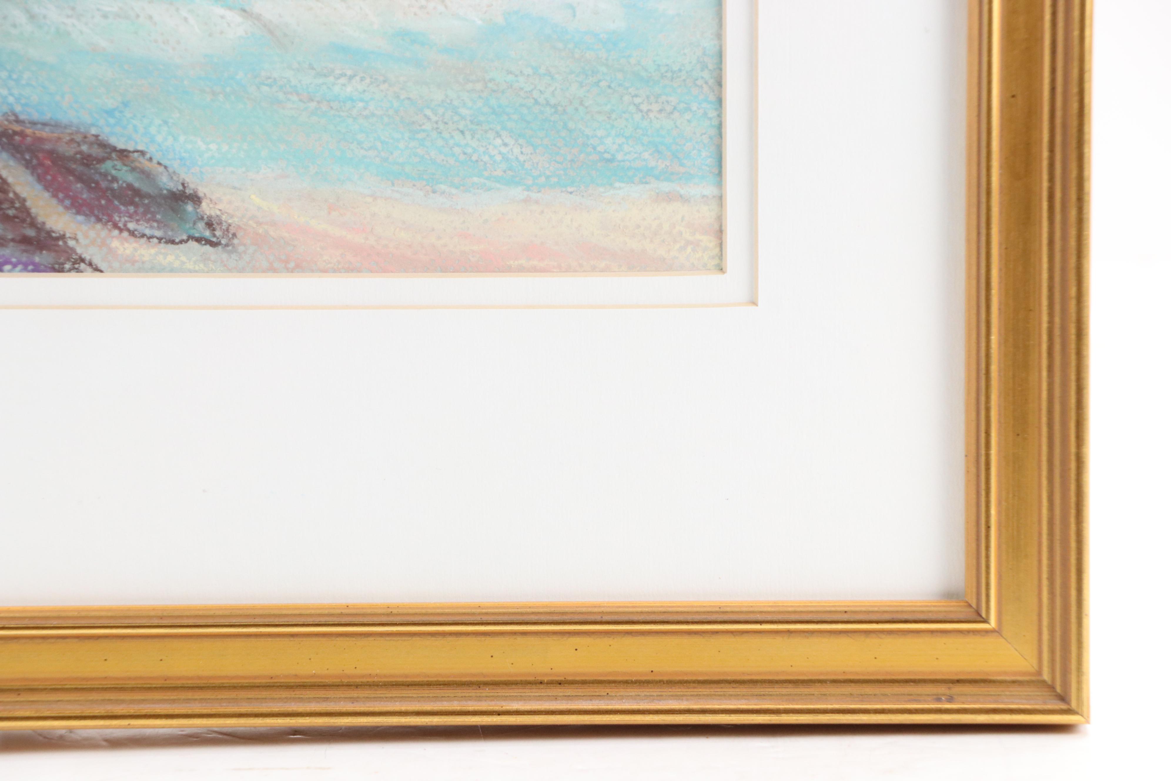 M. M. Wasielewski Pastel Drawing of Beach Scene, 1994