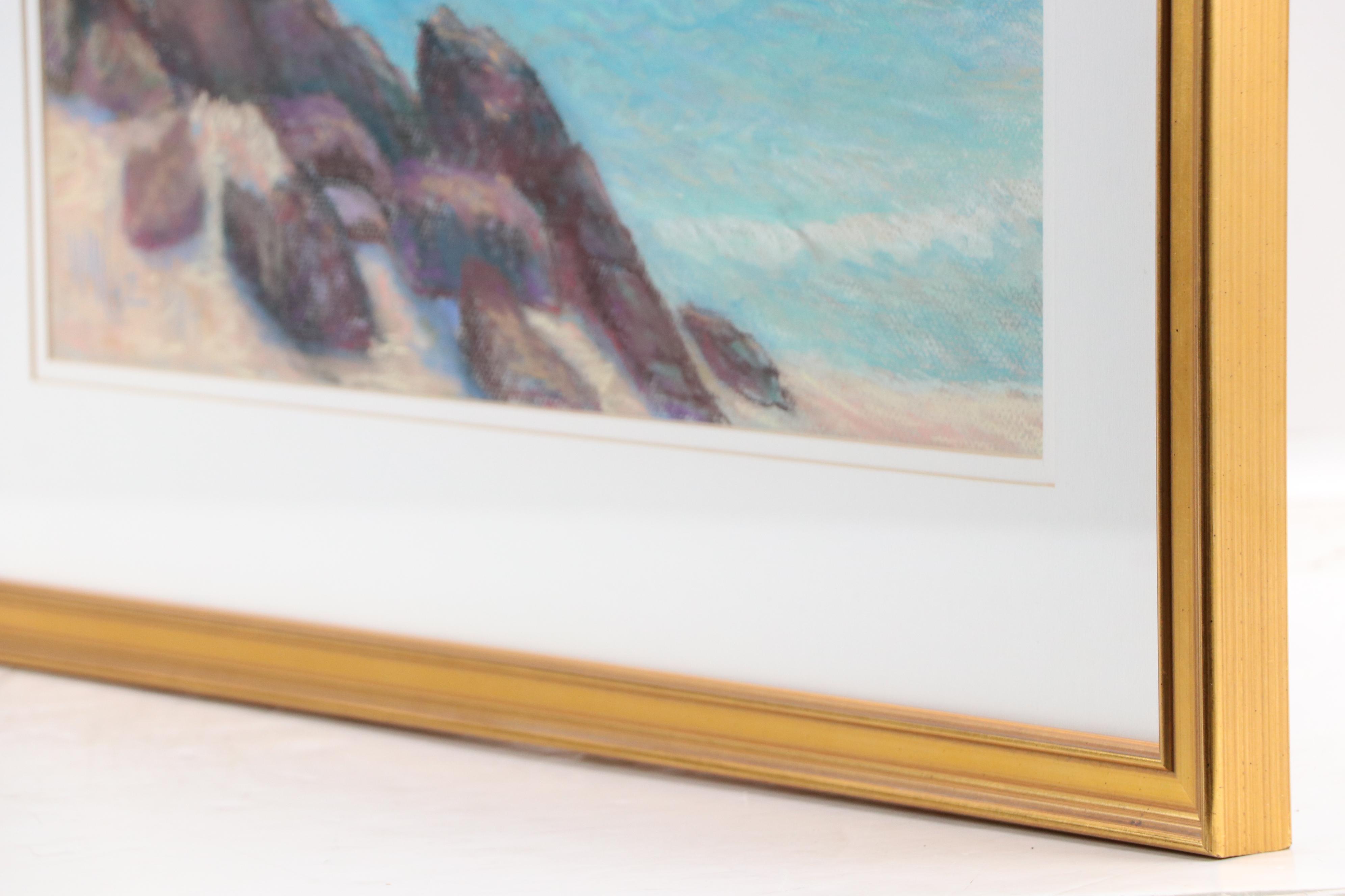 M. M. Wasielewski Pastel Drawing of Beach Scene, 1994