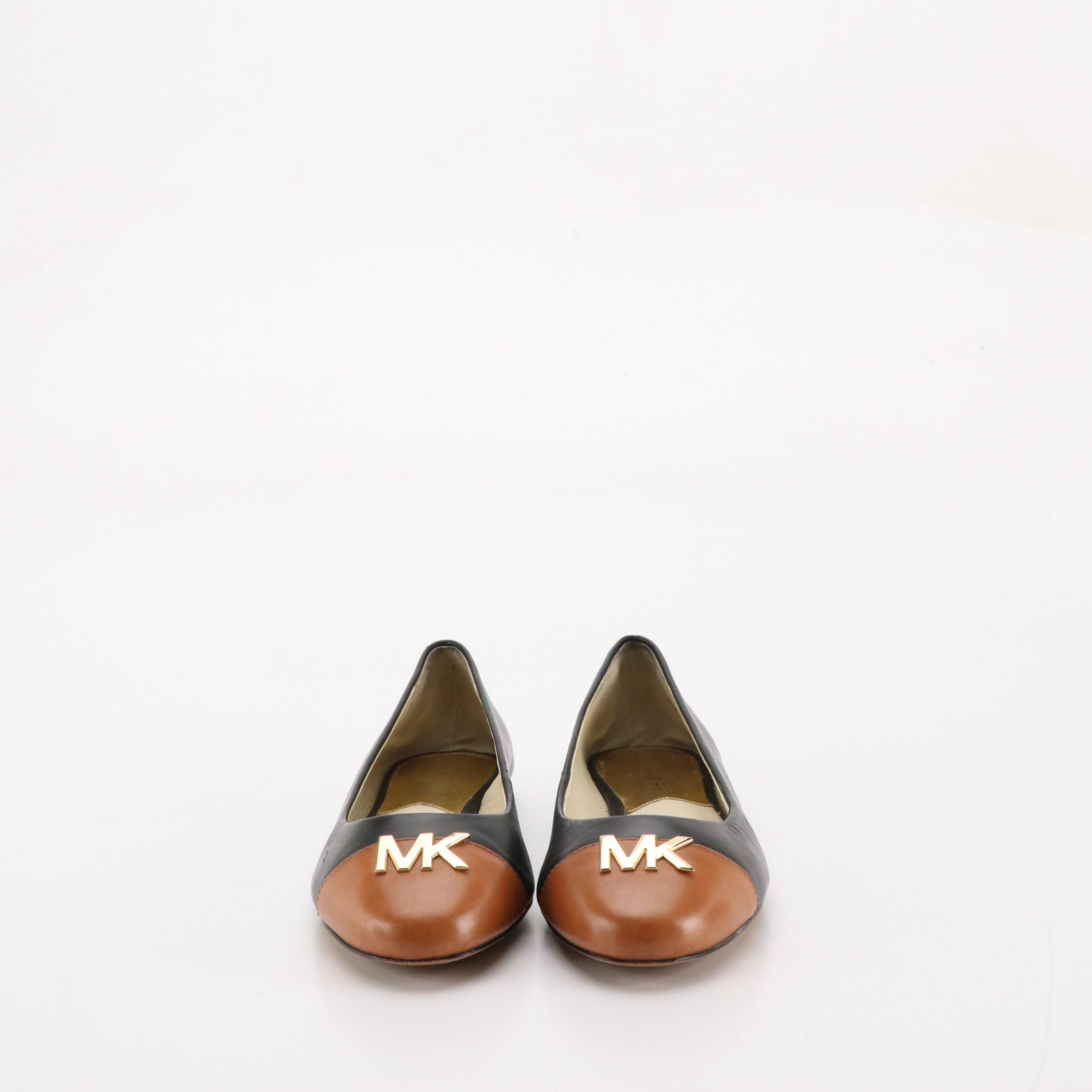 Michael Michael Kors Hayley and Sabrina Cap-Toe Flats in Leather