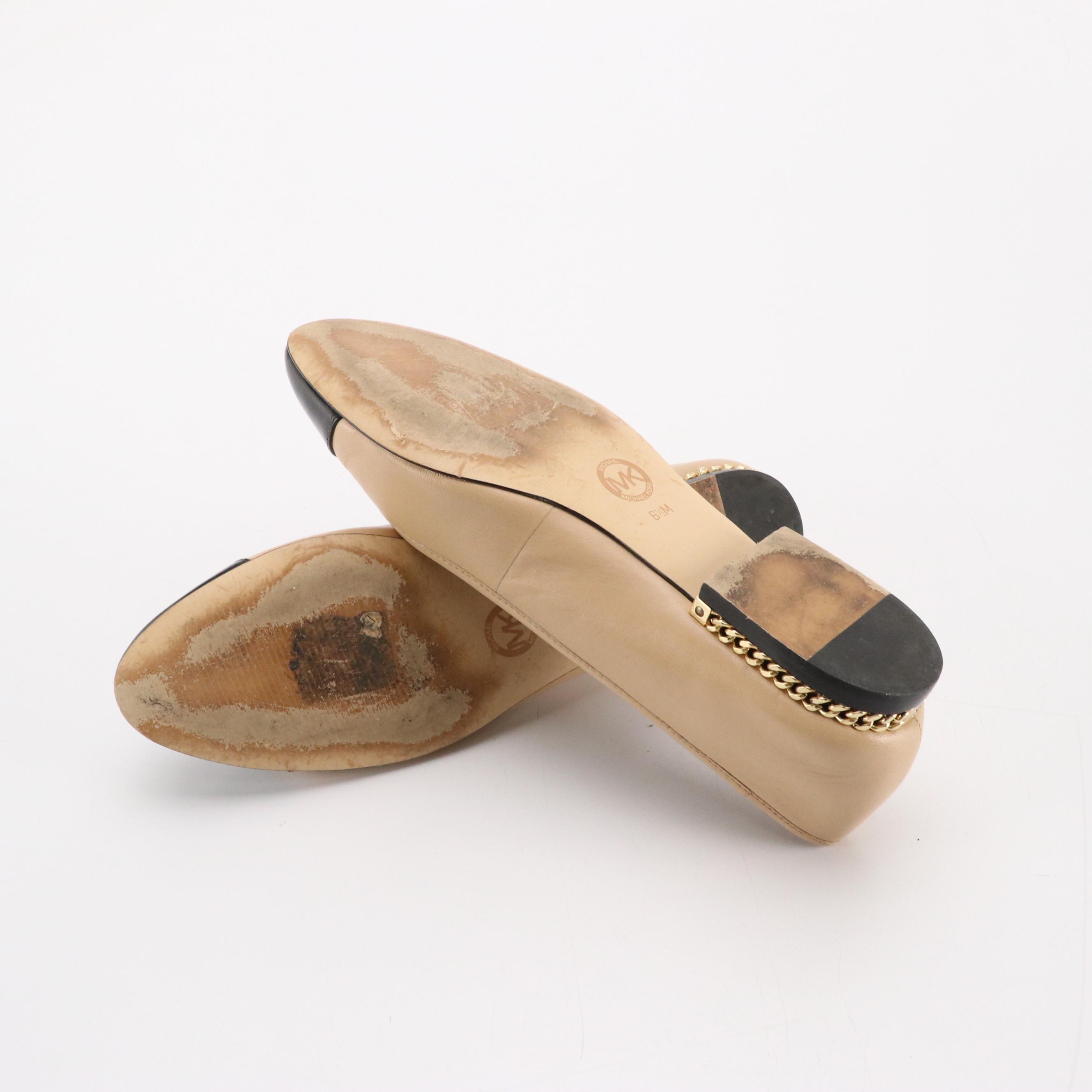 Michael Michael Kors Hayley and Sabrina Cap-Toe Flats in Leather