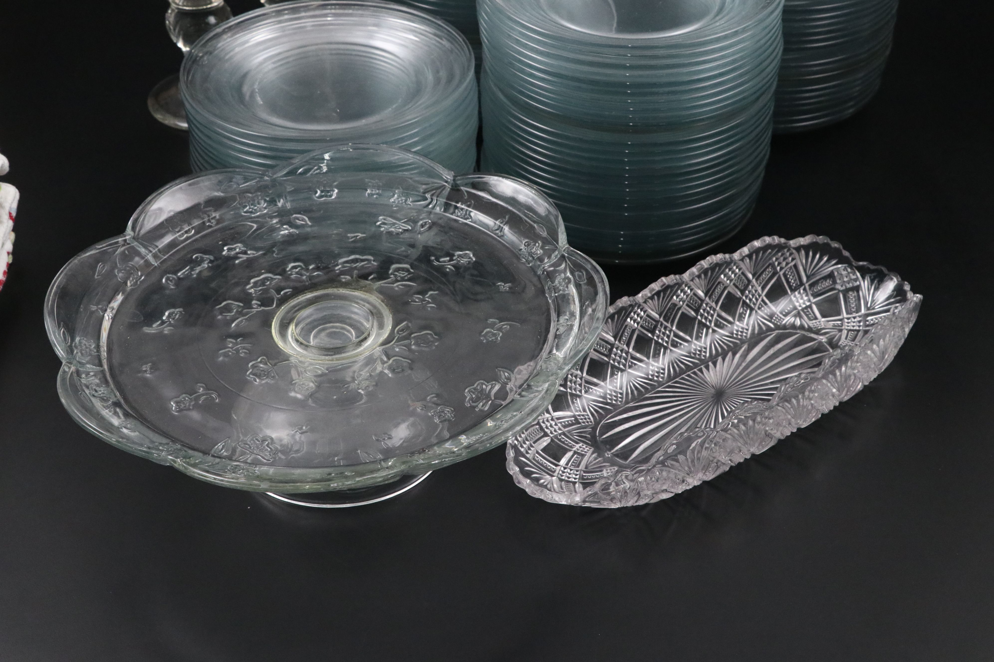 Libbey Glass Plates, Anali Linen Towels, Glass Cake Stand, and More Tableware