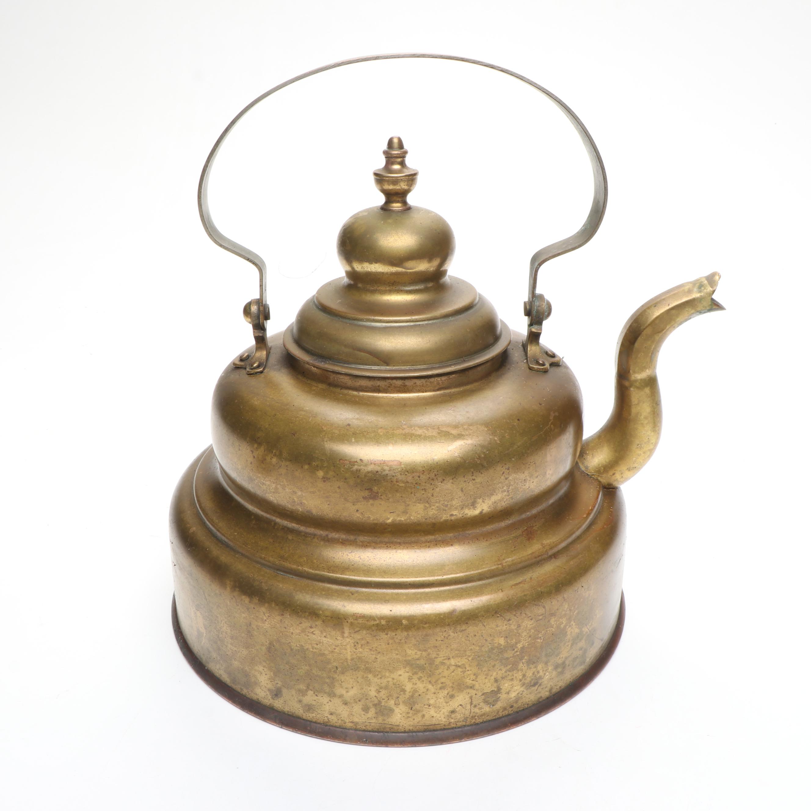 Waldow Tin Lined Copper Mug with Other Brass and Copper Decor