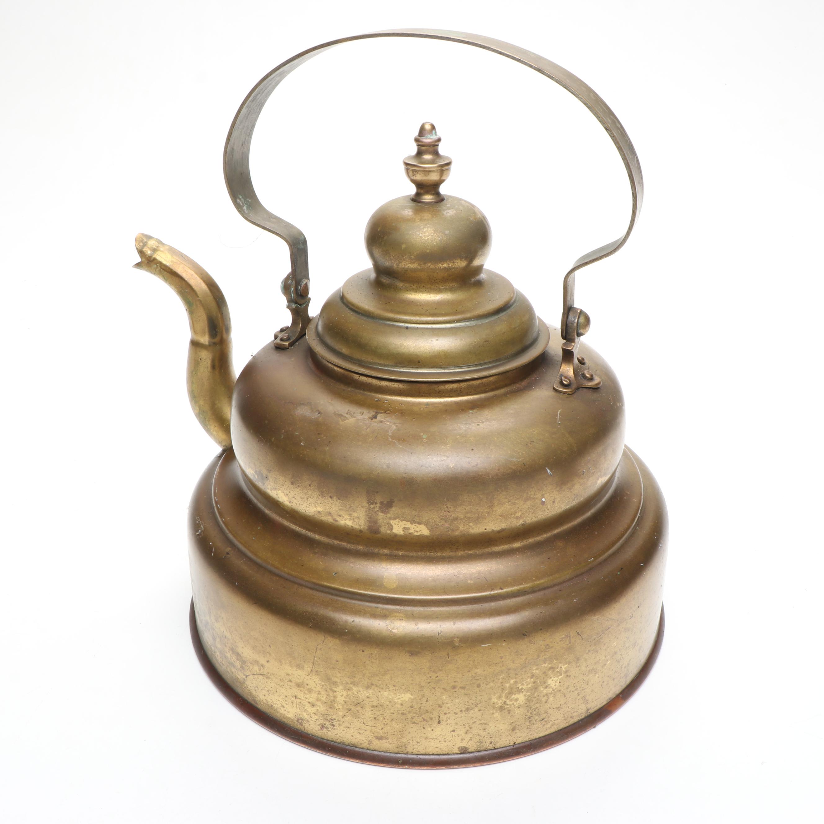 Waldow Tin Lined Copper Mug with Other Brass and Copper Decor