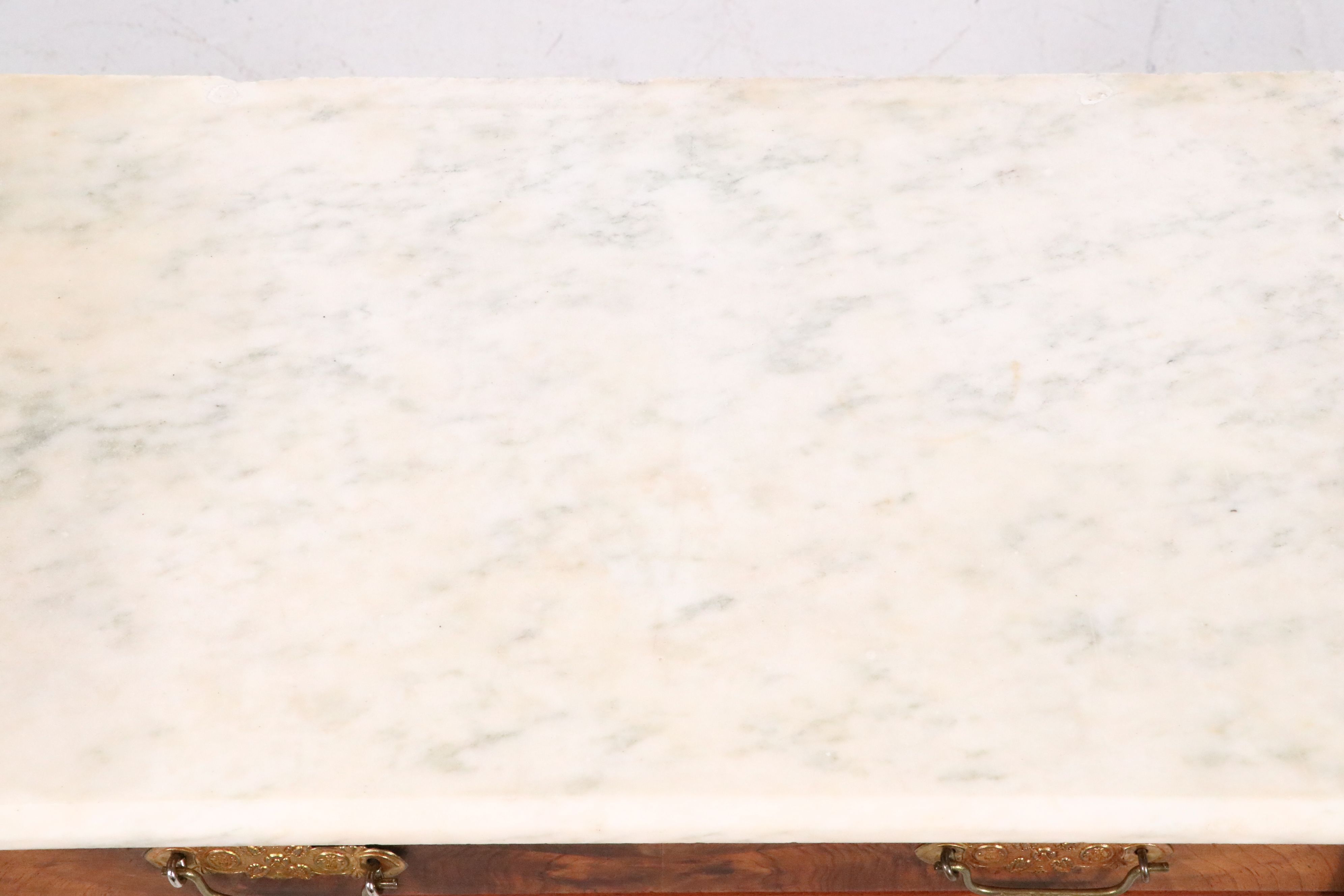 Victorian Marble Top Walnut Washstand, Late 19th/Early 20th Century