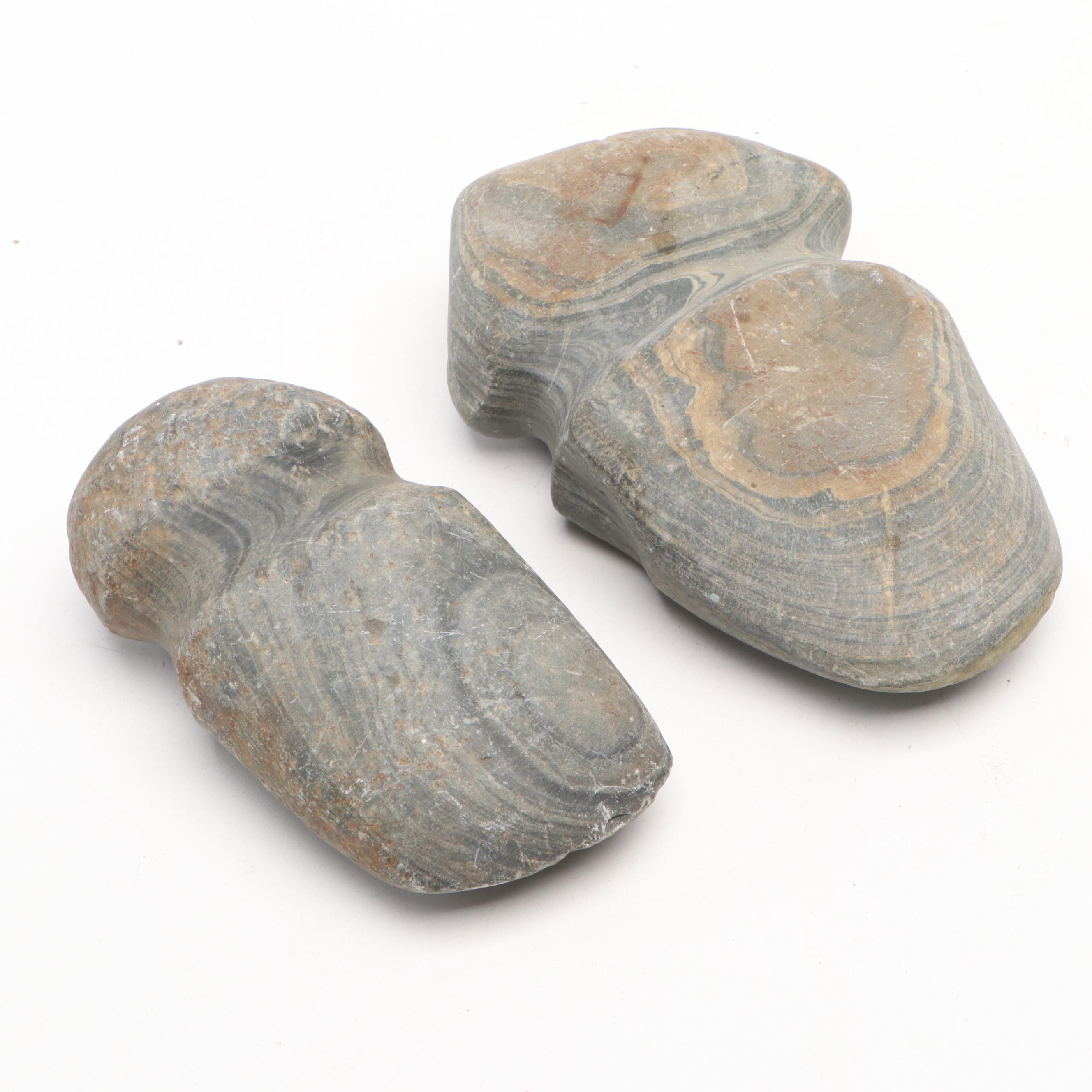 Native American Grooved Stone Axeheads