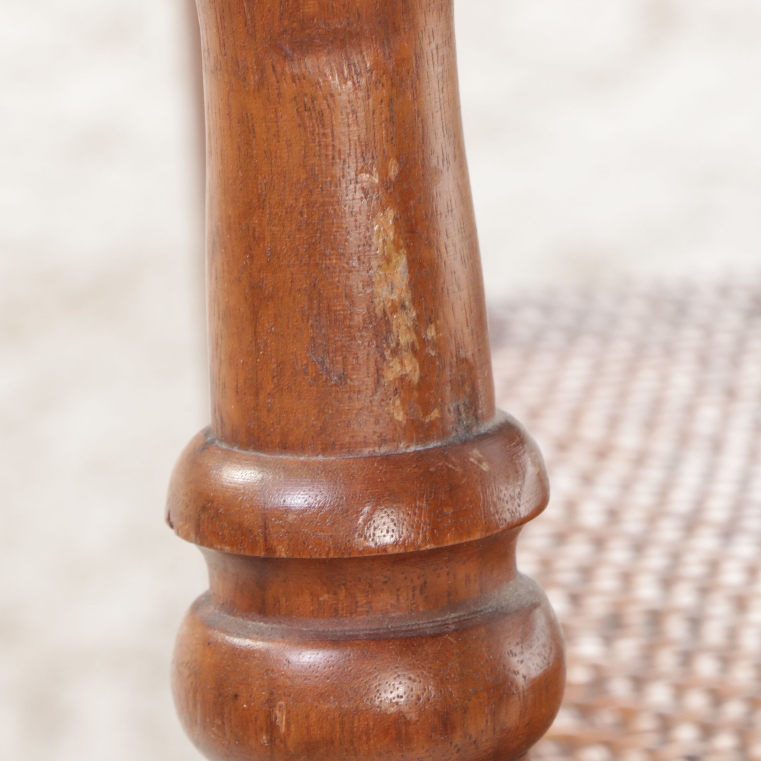 Victorian East Lake Rattan and Carved Walnut Rocking Chair