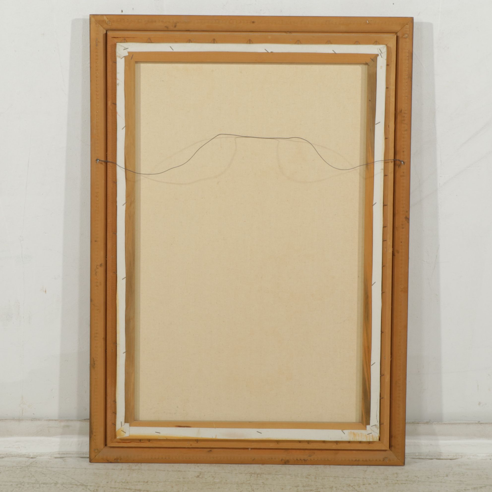 Asian-Inspired Oil Painting of Heron Amongst a Blossoming Branch of Peonies