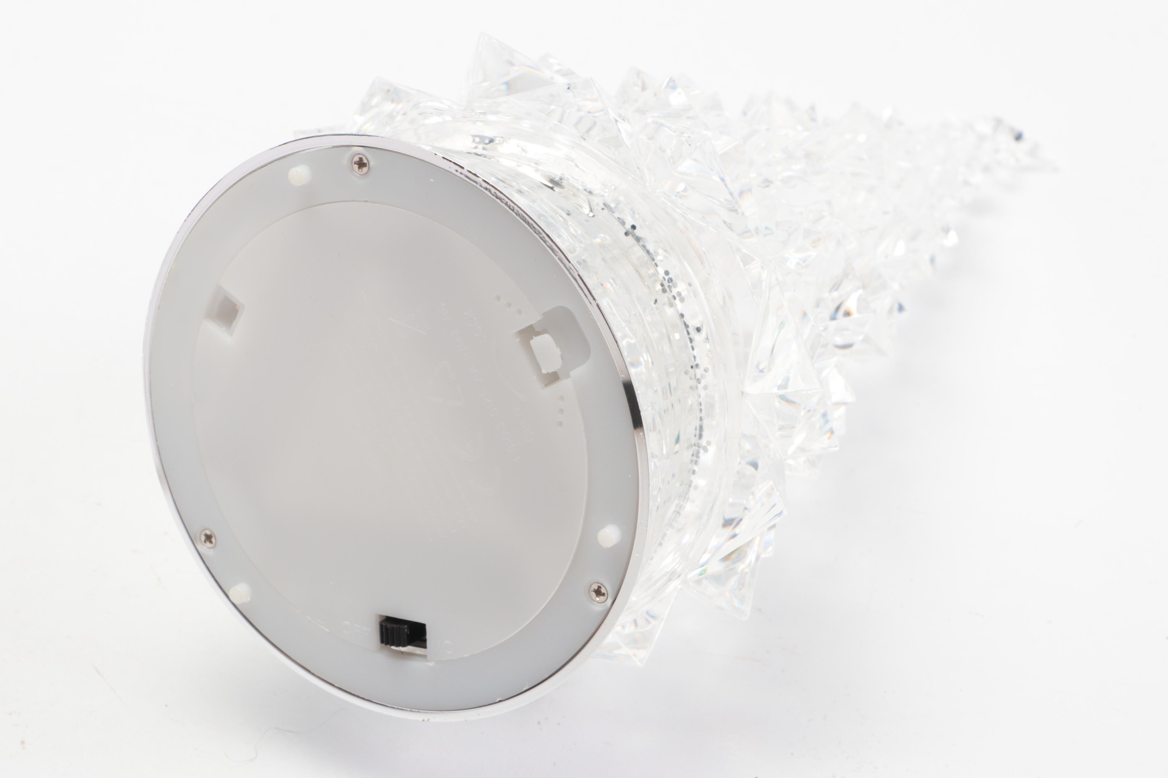 Glass and Light Up Table Top Christmas Trees with Other Holiday Home Décor