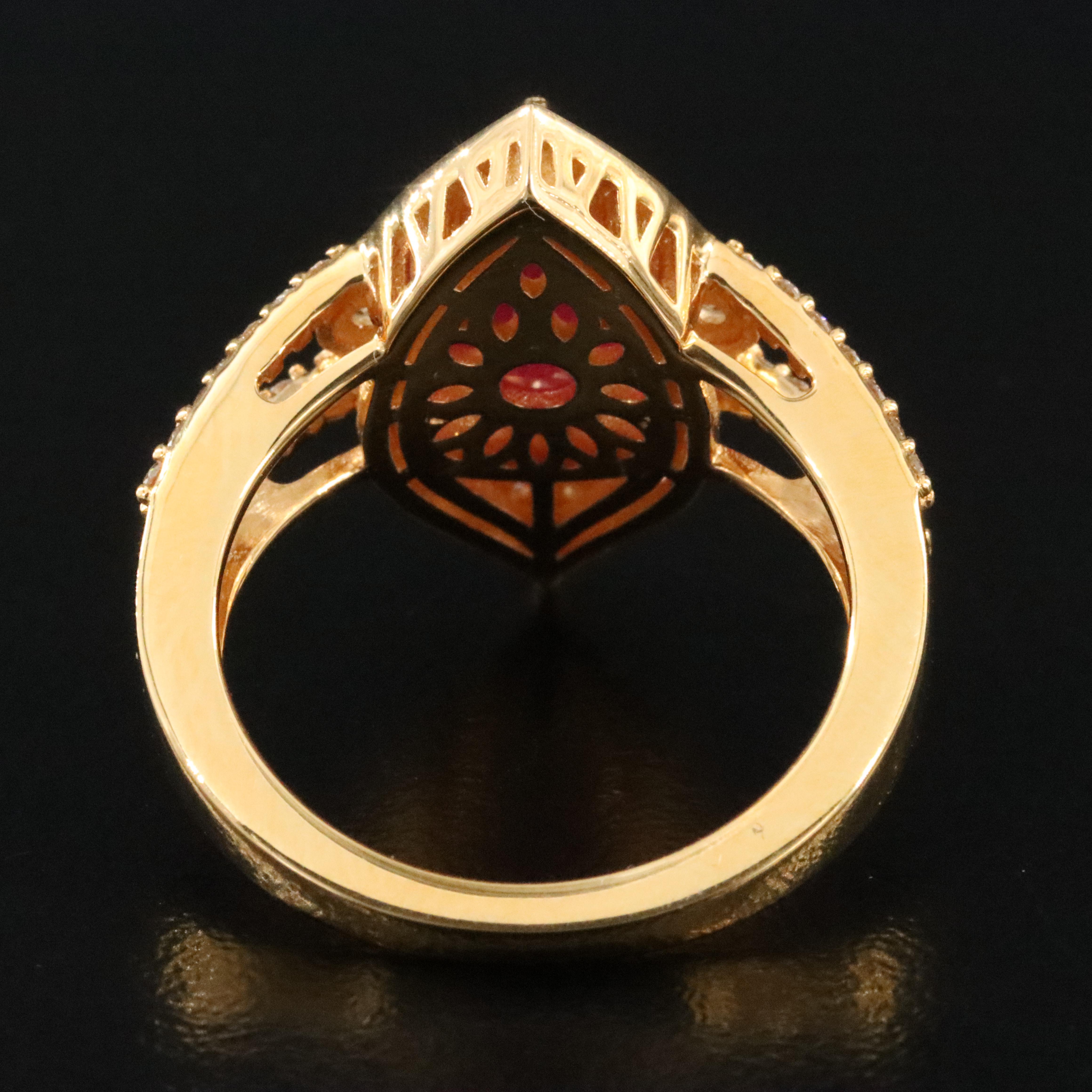 14K 3.27 CT Ruby, White Sapphire and Diamond Ring with IGI Jewelry Report