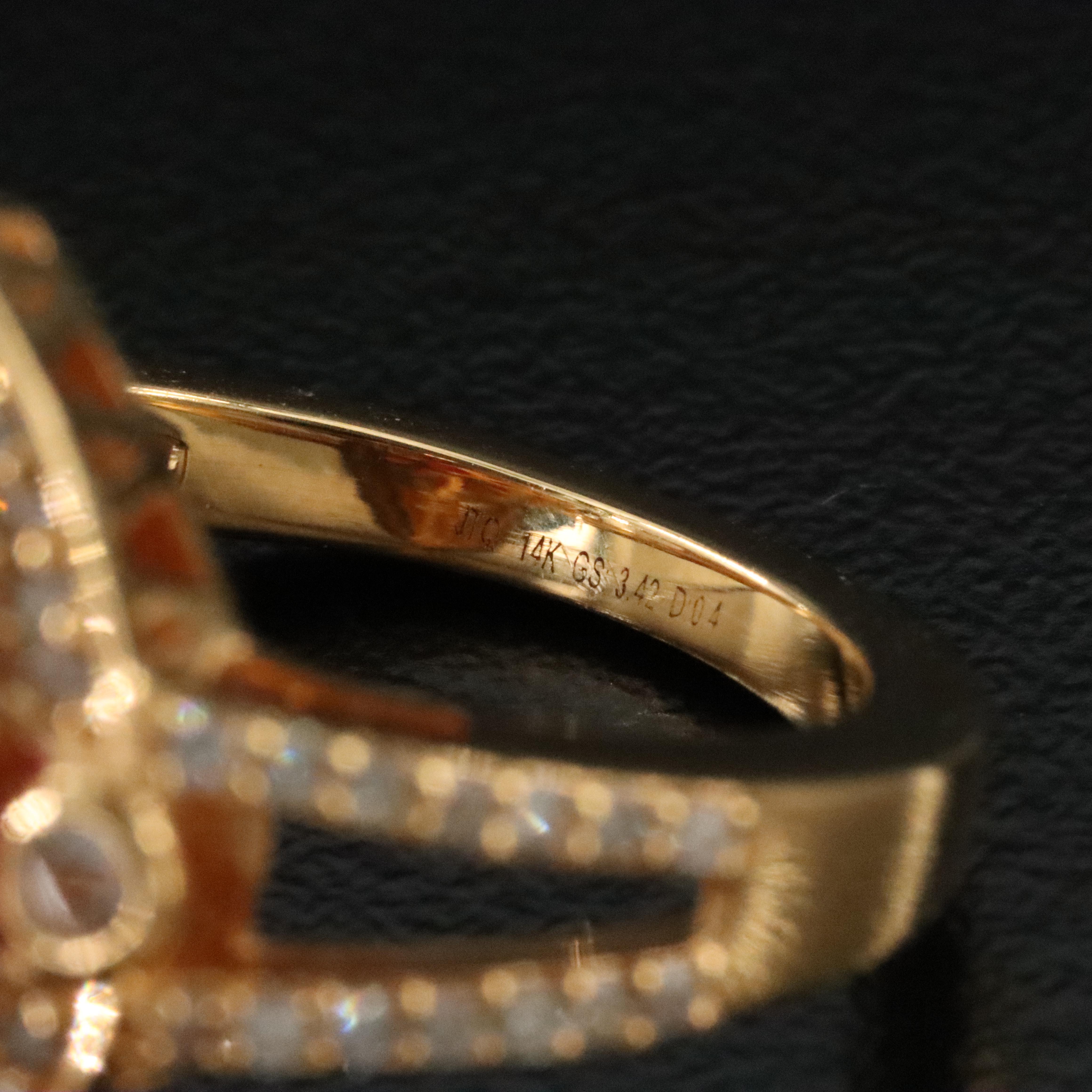 14K 3.27 CT Ruby, White Sapphire and Diamond Ring with IGI Jewelry Report